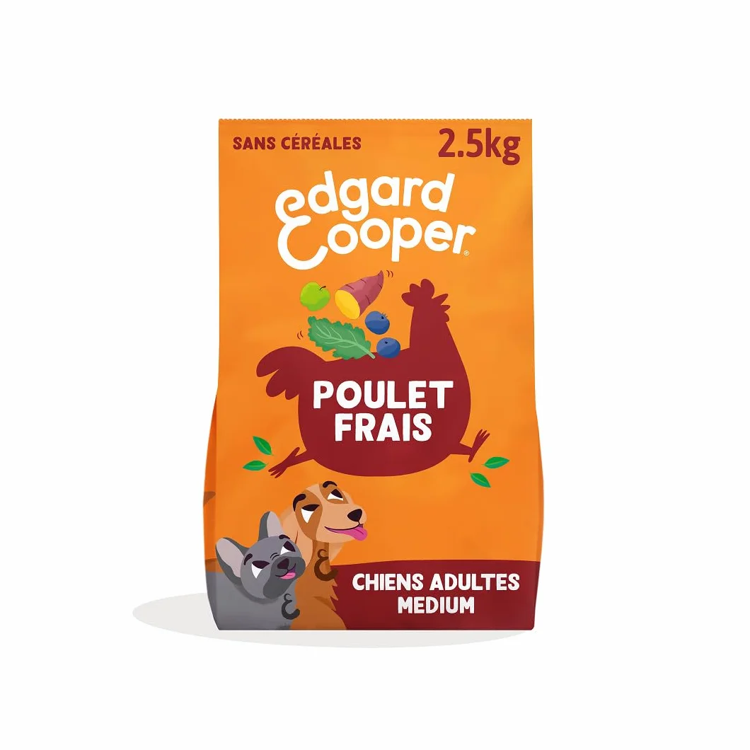 Edgard & Cooper Croquettes Chien Poulet Frais 2.5kg Sans Céréales Hypoallergénique