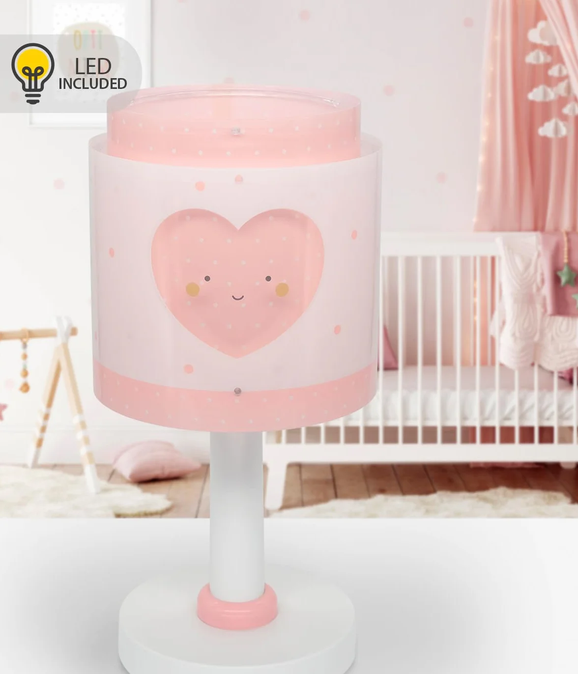 Dalber Lampe de chevet enfant Baby Dreams Rose Cœur G4 LED 4 W