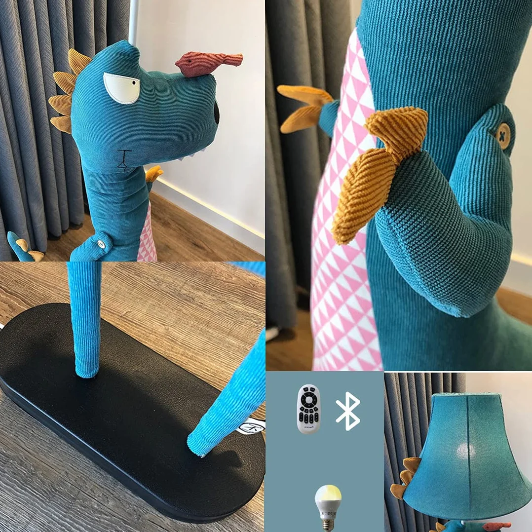 Lampadaire Chambre Enfant Dinosaure avec Télécommande LED Bluetooth