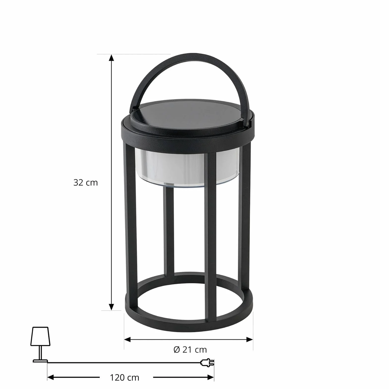 Lucande LED Lampe solaire Tilena à intensité variable Noir Aluminium décorative