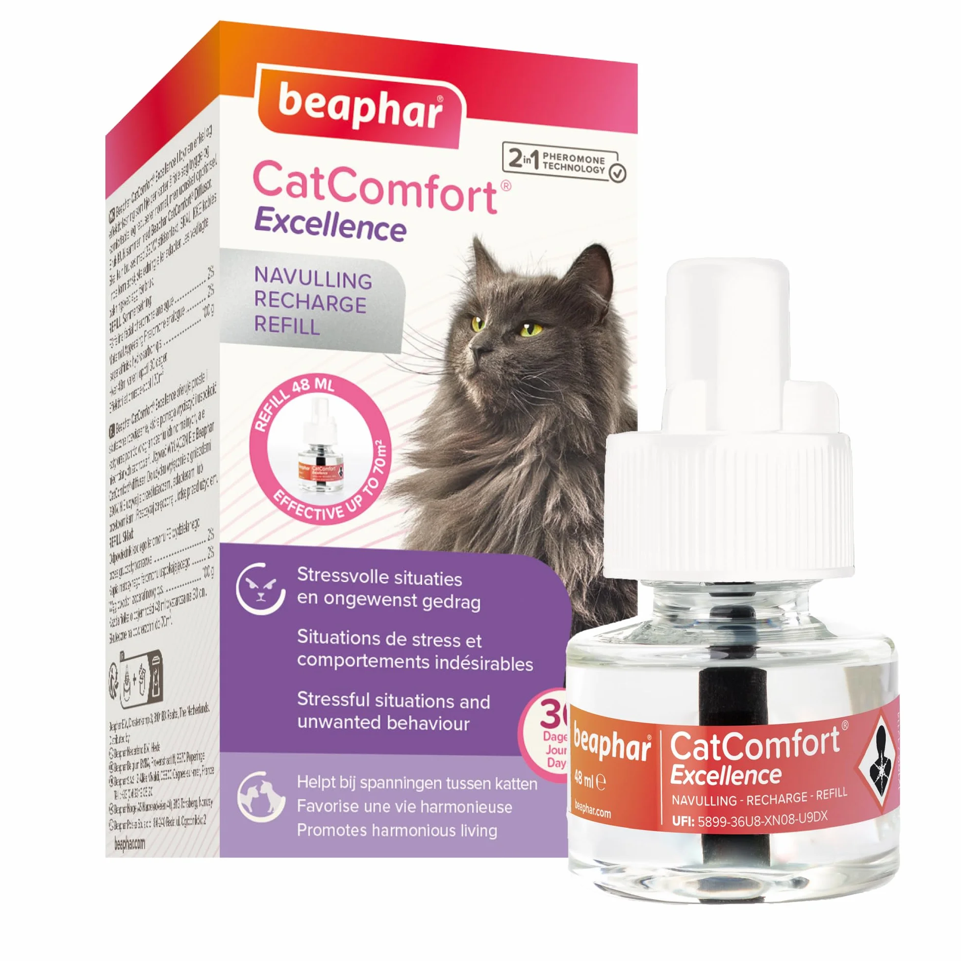BEAPHAR CATCOMFORT EXCELLENCE Recharge diffuseur électrique phéromones chat 48ml