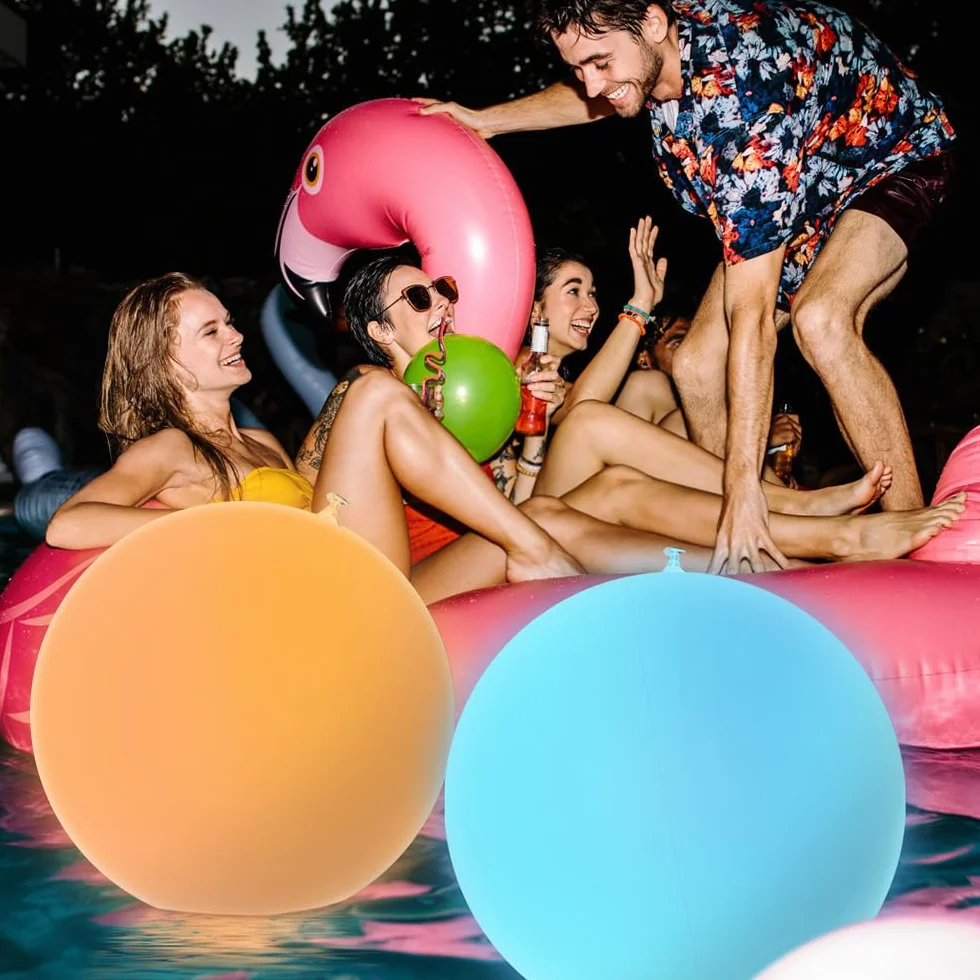 Boule Lumineuse Piscine Flottante 40cm 16 Couleurs 4 Modes Télécommande