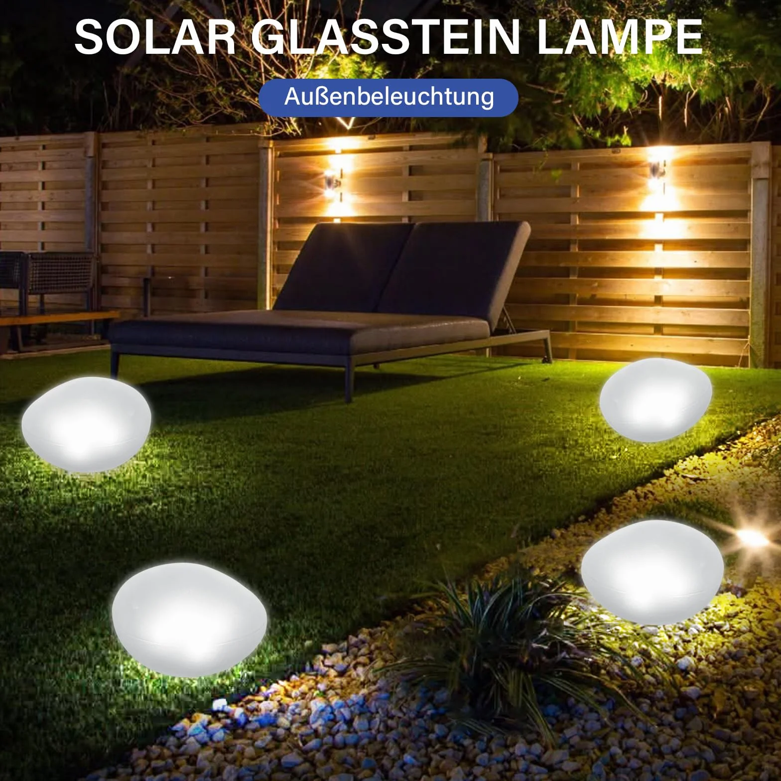 Lumière Blanche Froide Lampe Solaire en Verre, 4 LED, Étanche IP44, Allumage Automatique pour Jardin