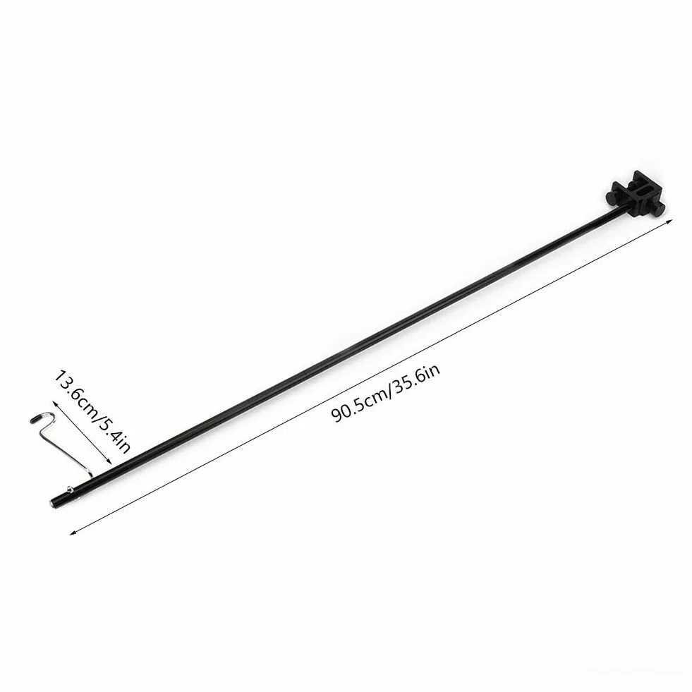 Poteau de Lampe de Table Pliant Portable Noir Alliage d'Aluminium Léger Hauteur Réglable Camping