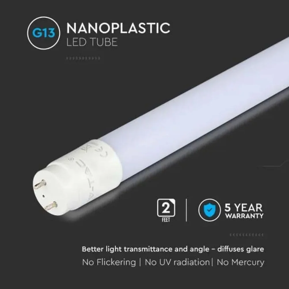 Lot de 5 tubes LED T8 60 cm 9W blanc neutre 4000K 850 lumens G13 remplace 18W