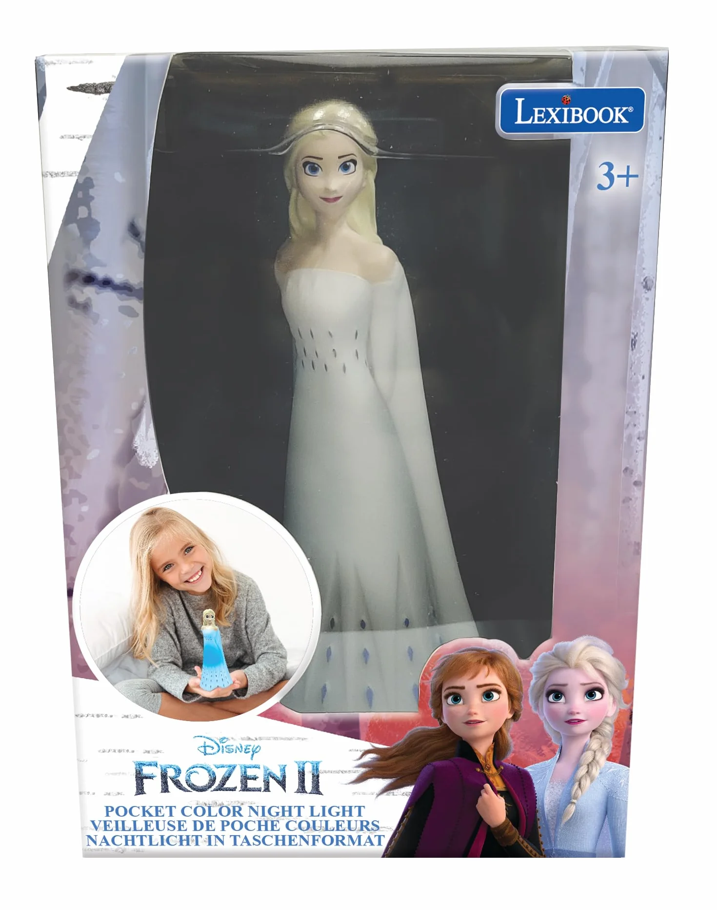 Lexibook La Reine des Neiges Frozen 2 Veilleuse de Poche LED changement de couleurs Blanche NLJ01FZ1LXB