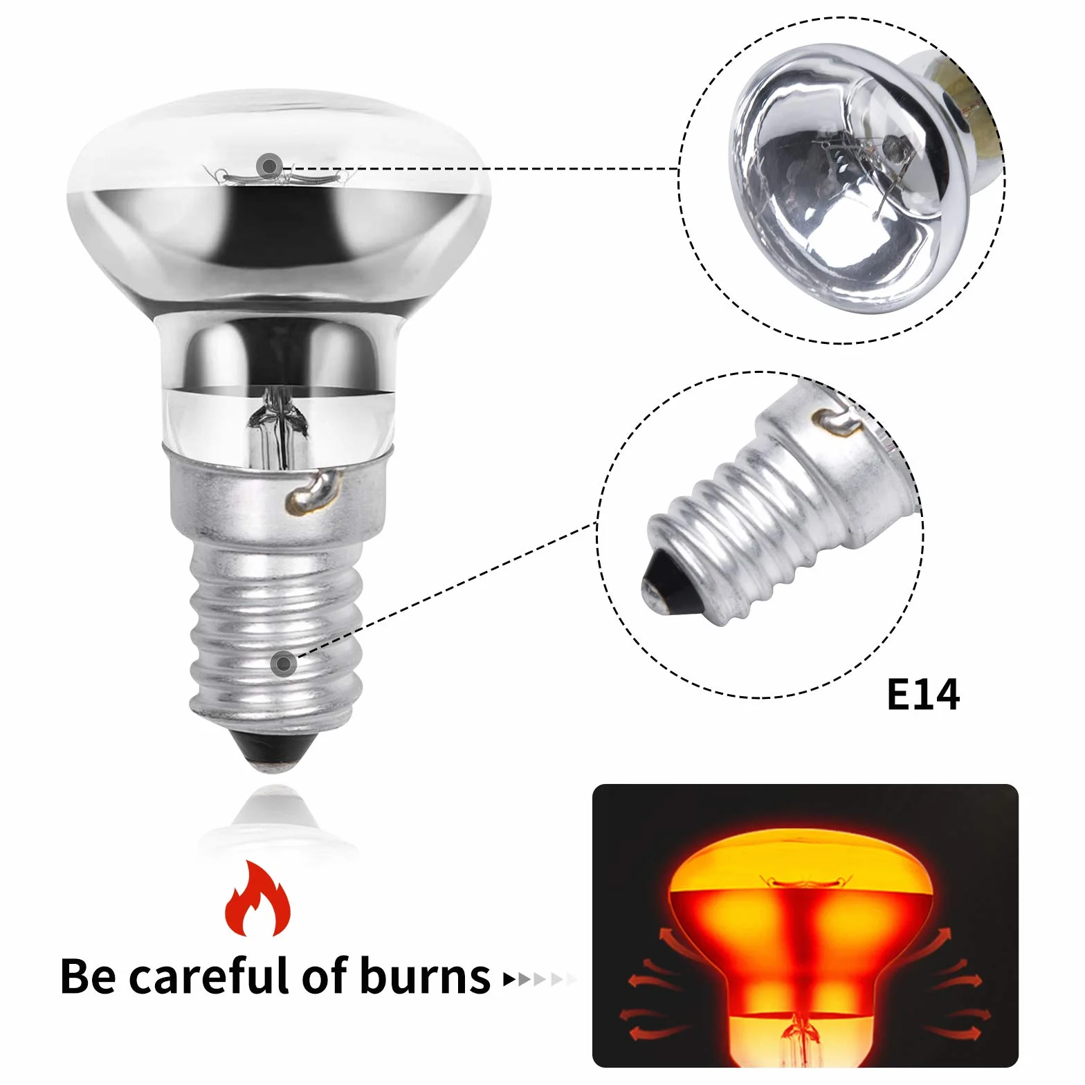 Luxvista 30W R39 E14 Ampoule Lampe Lave Réflecteur SES Blanc Chaud 2700K 2-Pack