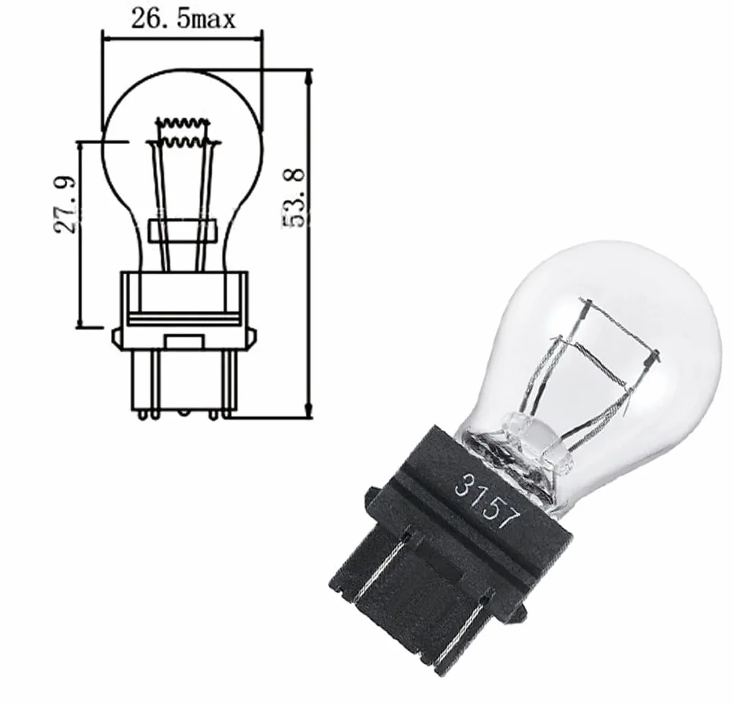 Ampoules de voiture halogènes LongLife 12V 27/7W W2,5x16q US feux stop feu arrière W5W (4)