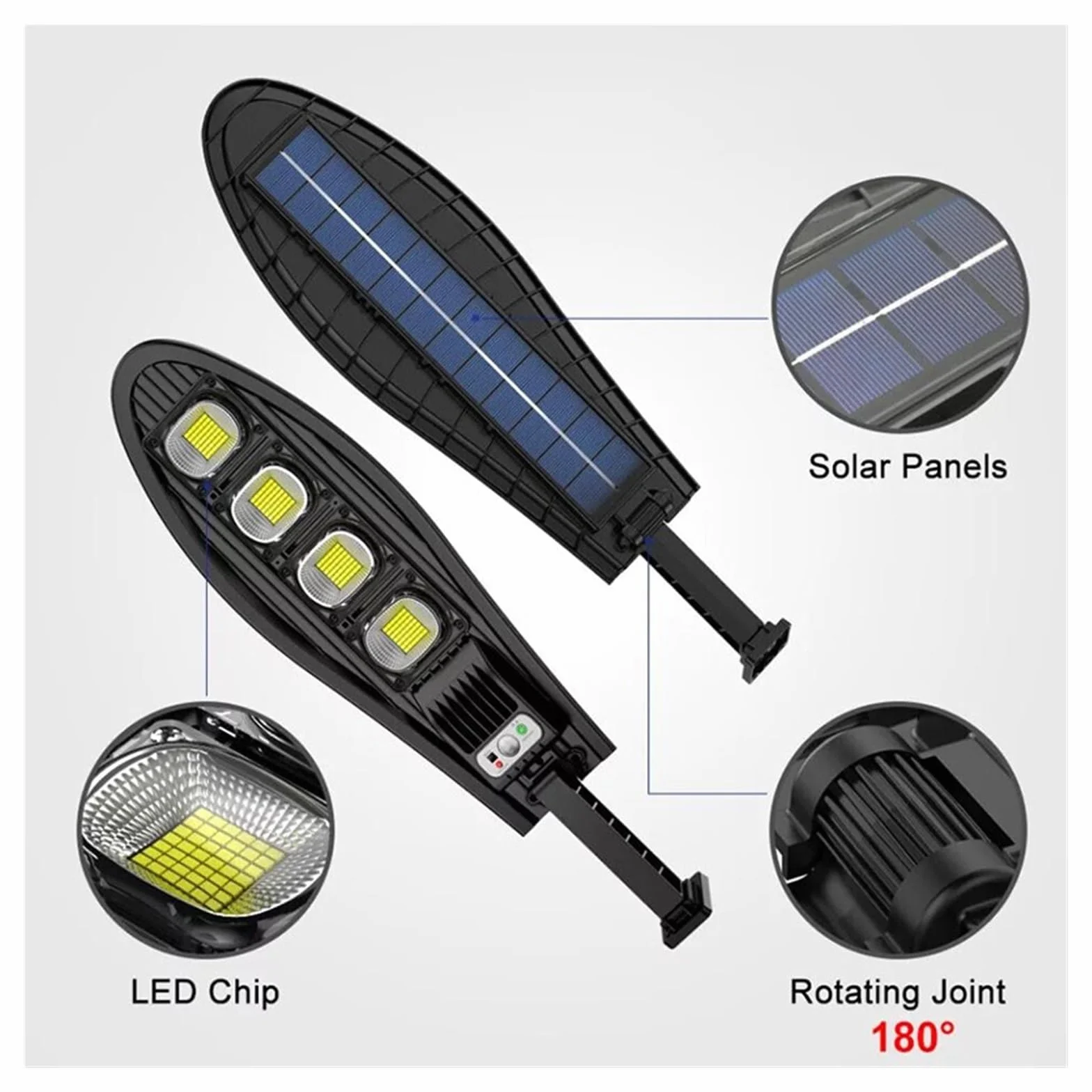 Réverbères Solaires Extérieur 8000W 3Modes Étanche Télécommande Haute Luminosité