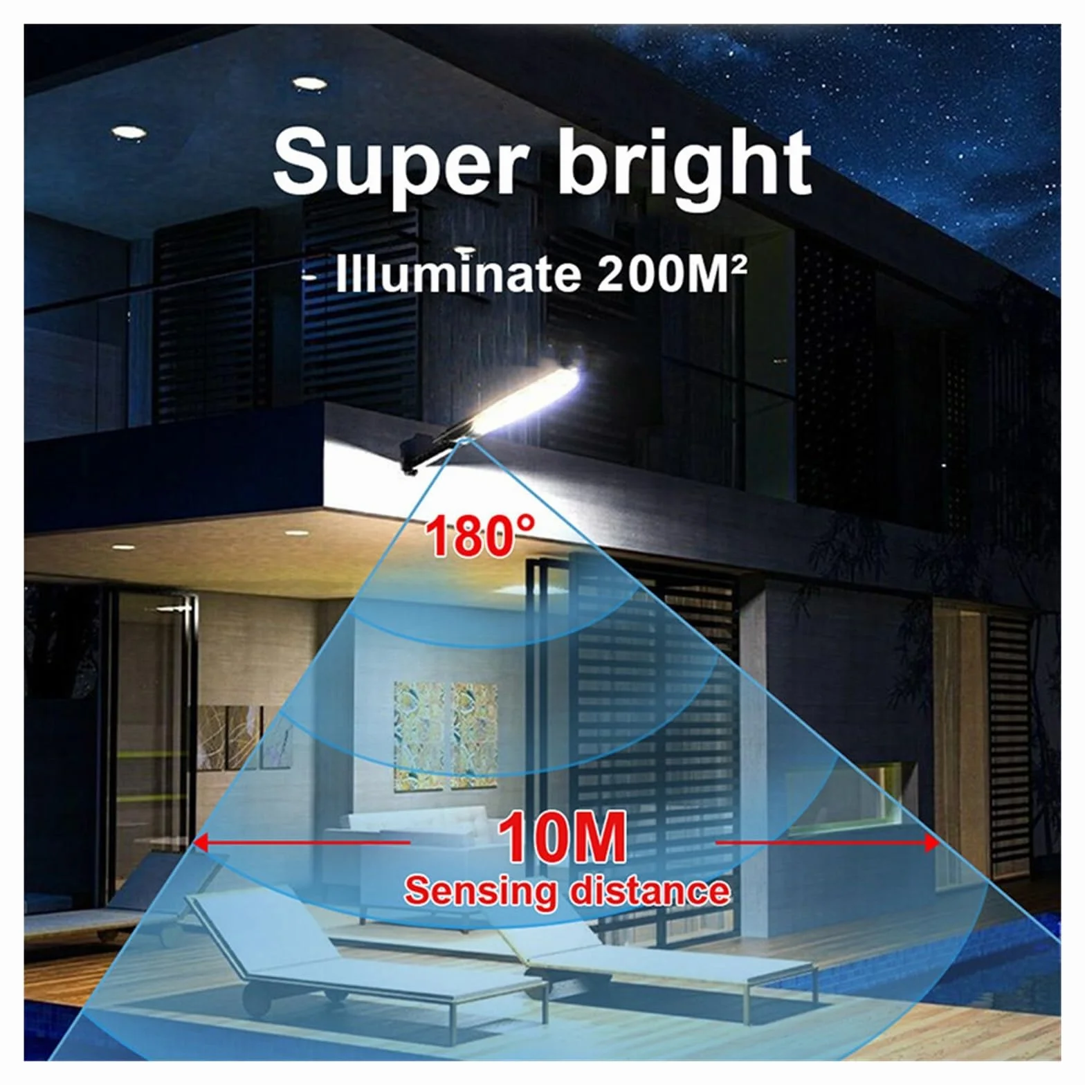 Réverbères Solaires Extérieur 8000W 3Modes Étanche Télécommande Haute Luminosité