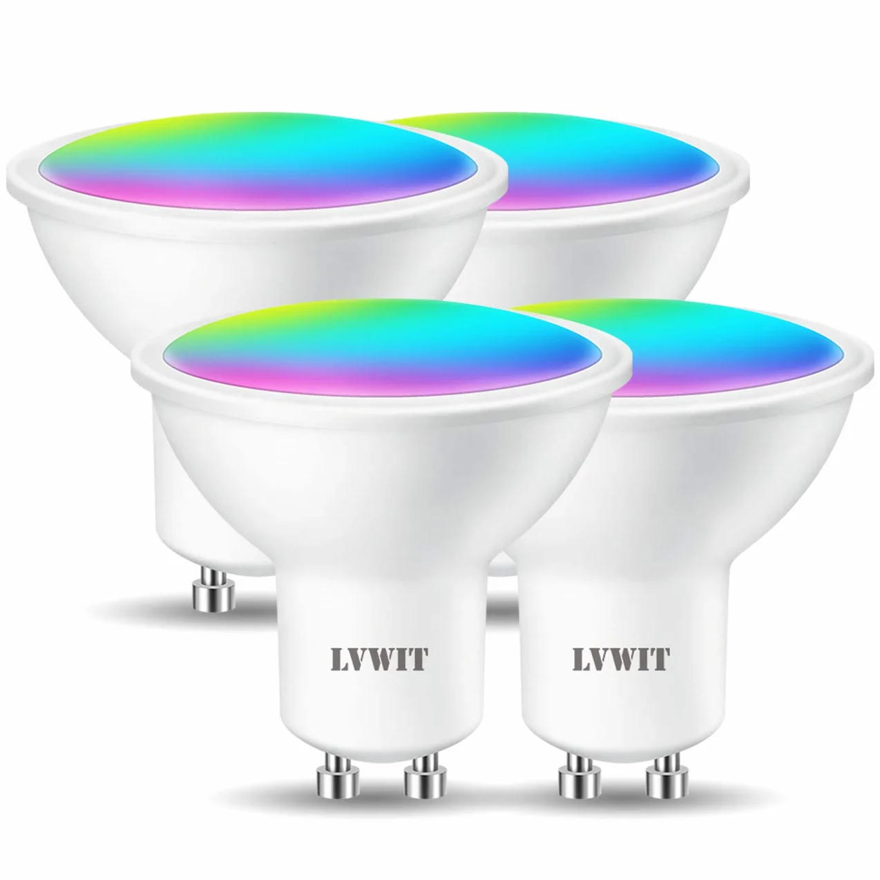 LVWIT GU10 Ampoule Connectée Alexa 4.9W Smart LED WIFI 350Lm Compatible Alexa Google Assistant Lot de 4