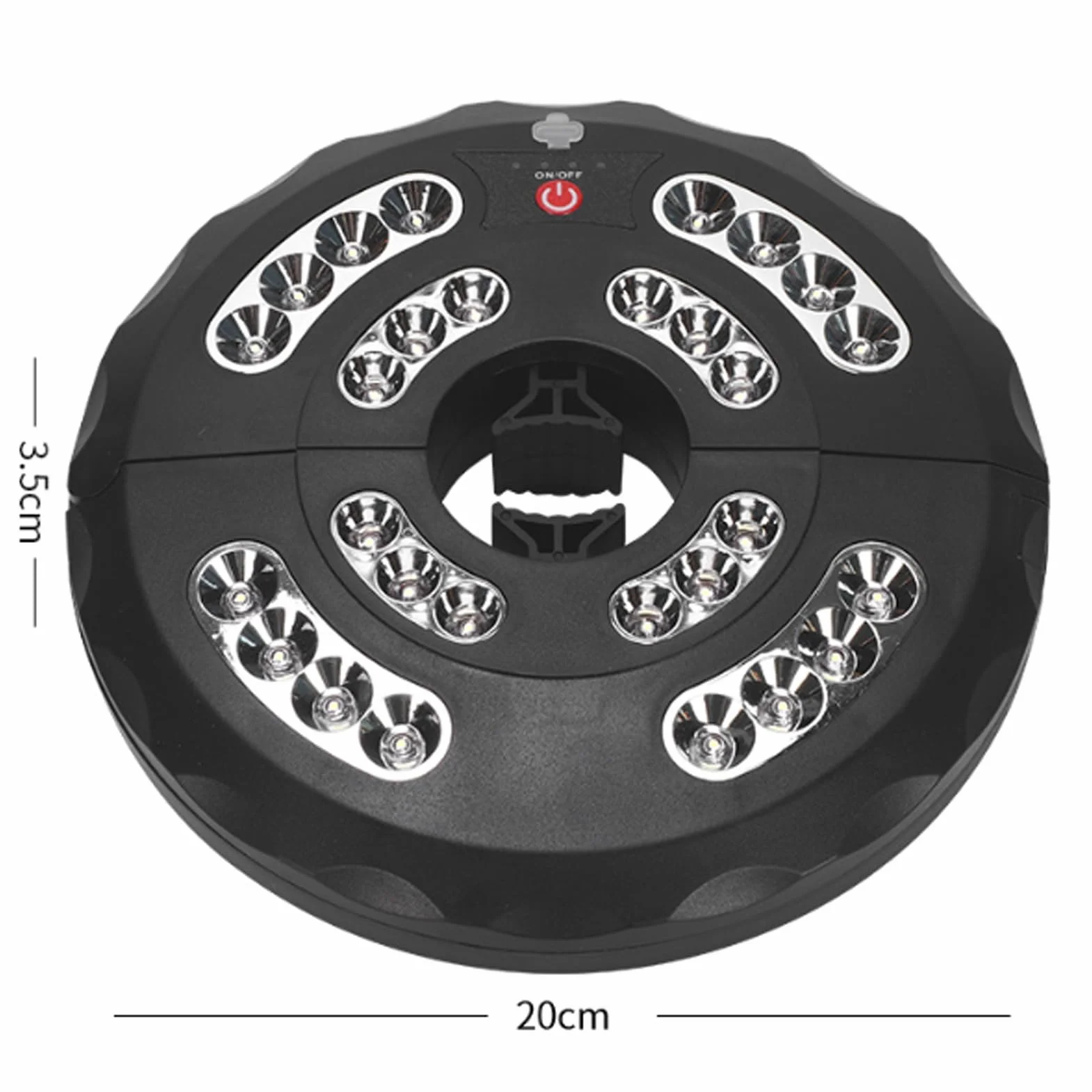 Lampe LED parasol patio rechargeable Type-C super lumineux extérieur Noir