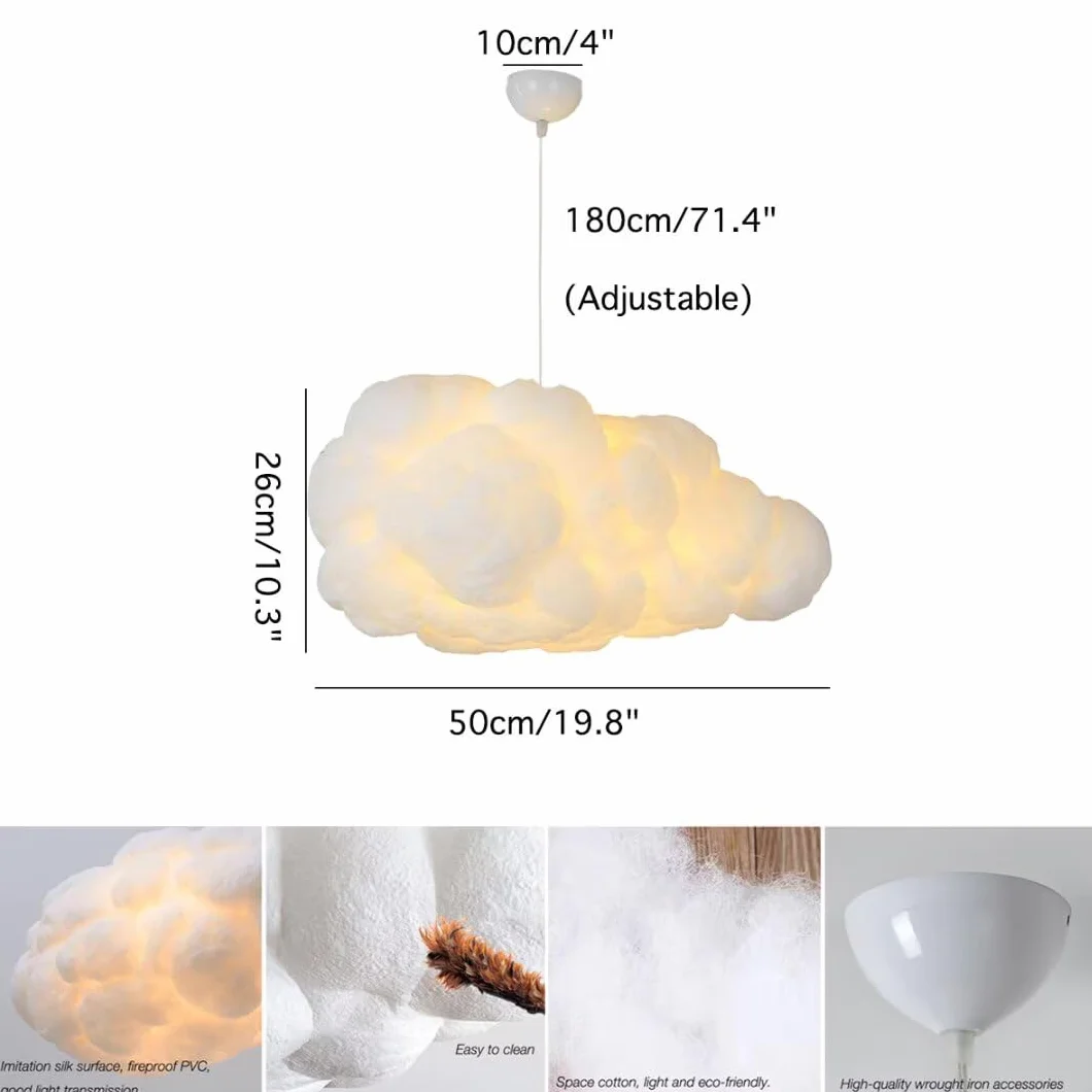 Creative Coton Flottant Plafonnier Décoratif Simulation Nuage Pendentif Lumière