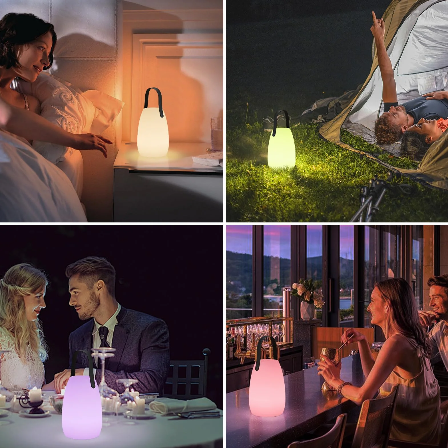Lampe de Table Extérieur IP44 Étanche 8 Couleurs Dimmable Télécommande Blanc Chaud Terrasse Jardin