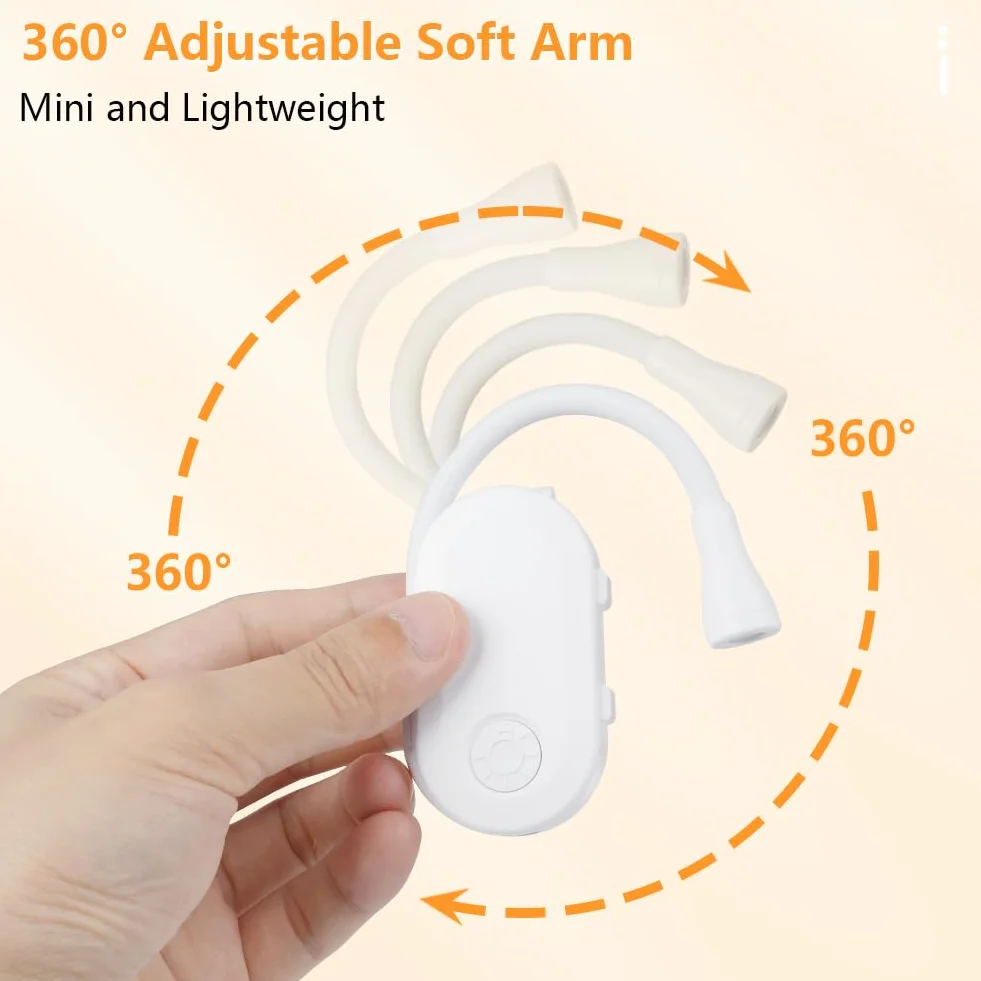 Lampe de Lecture à Pince LED 360° Luminosité Réglable 3 Couleurs Portable