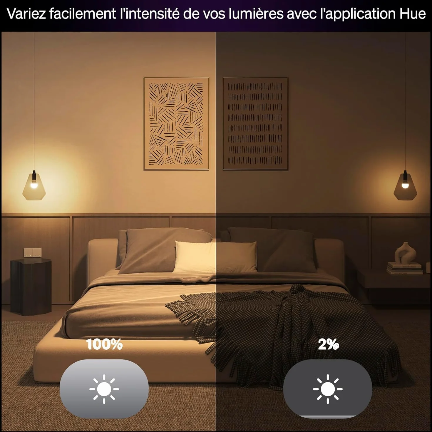 Philips Hue Essential Ampoule Connectée LED A60 E27 8W 2200-6500K 806lm White and Color Ambiance Pack de 4