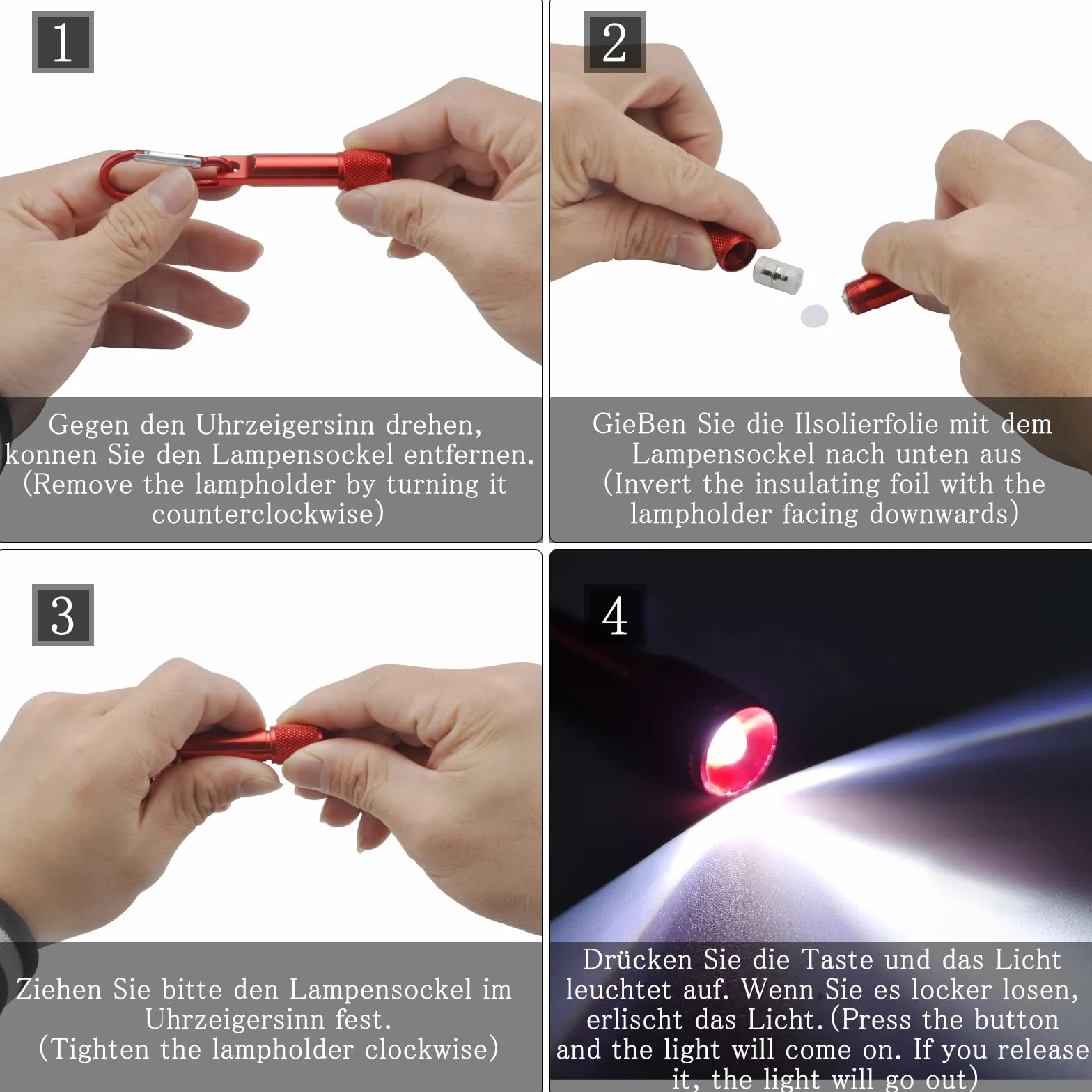 Lot de 14 mini lampes de poche porte-clés LED en aluminium pour extérieur camping cyclisme