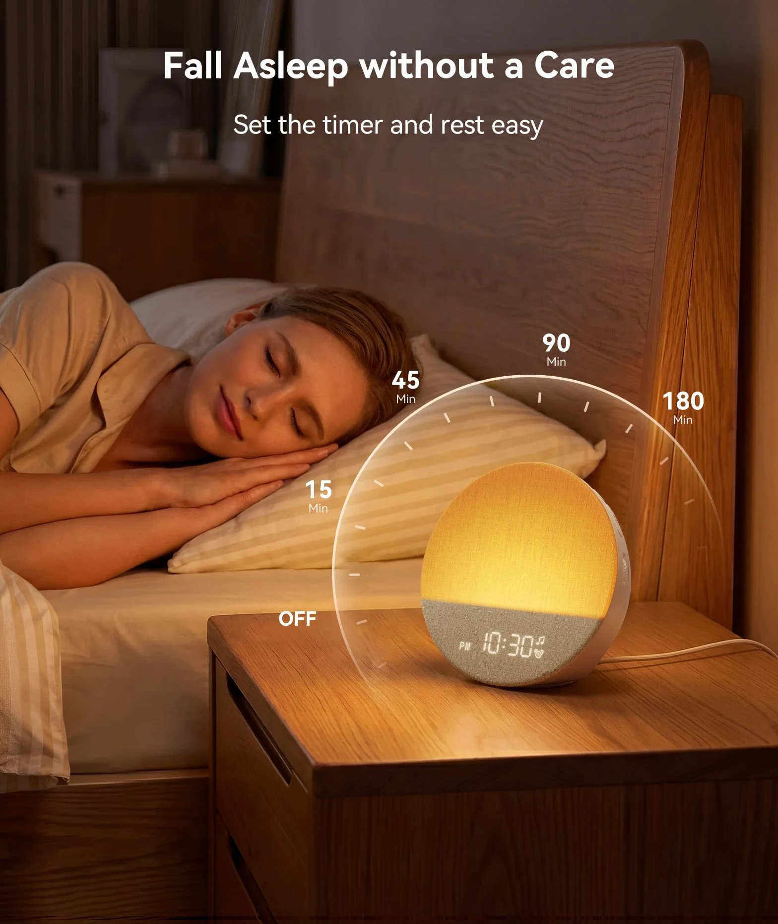 Dreamegg Sunrise 1 Reveil Lumineux Machine à Bruit Blanc 29 Sons, Simulateur D'aube, Veilleuse Intensité Variable, Reveil Lever de Soleil