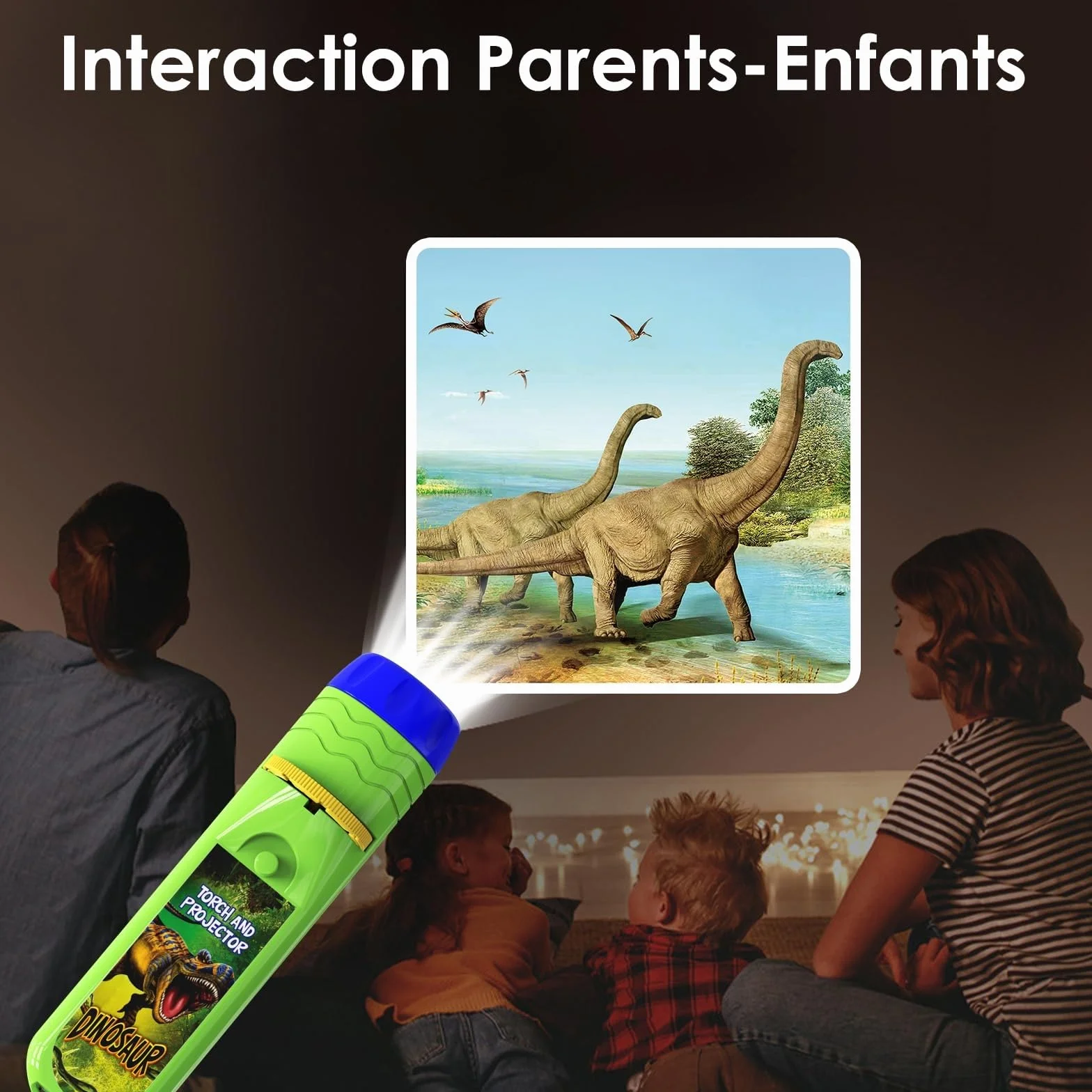 Pup Go Lampe Torche Projecteur Dinosaure Enfants 3+ Ans, 3 Disques 24 Images, Jouet Éducatif Scientifique