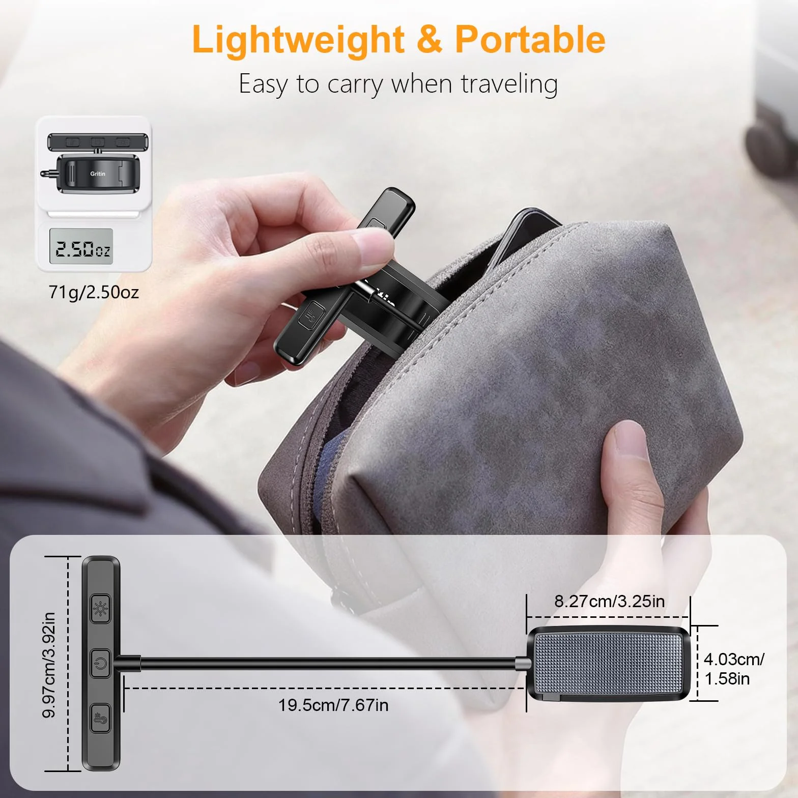 Gritin Lampe de Lecture 19 LED, Liseuse Clip Rechargeable, Protection des Yeux, Gradation en Continu & 3 Couleurs, 360° Cou Flexible, Portable pour Lire au Lit