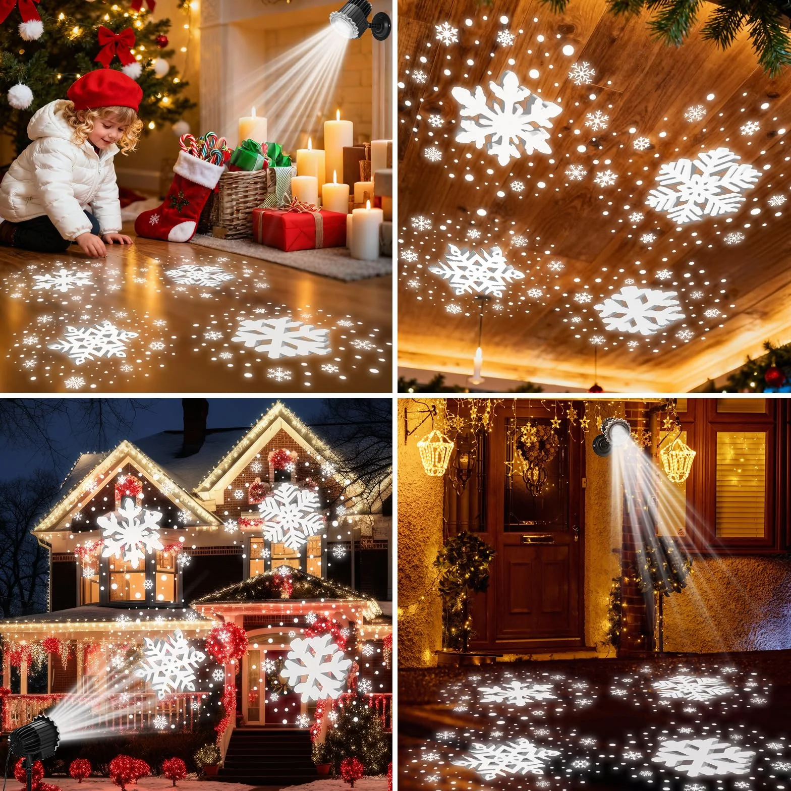 Projecteur de Noël LED 9 W flocon de neige extérieur étanche