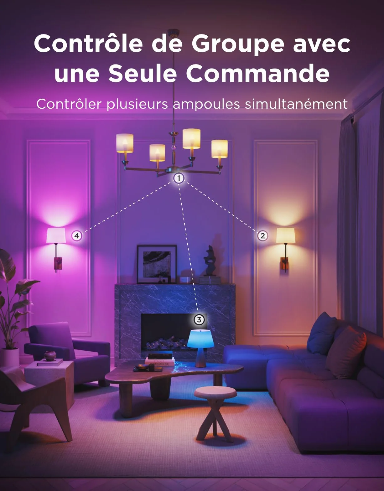 Govee Ampoule Connectée E14 RGBWW Compatible Matter Alexa Google Assistant 450 lm 4.8W Lot de 2