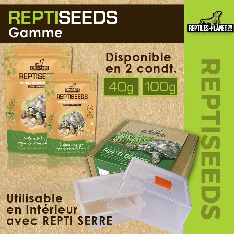 Reptiles Planet Reptiseeds Mélange de Graines à Germer pour Tortue Terrestre 40 g
