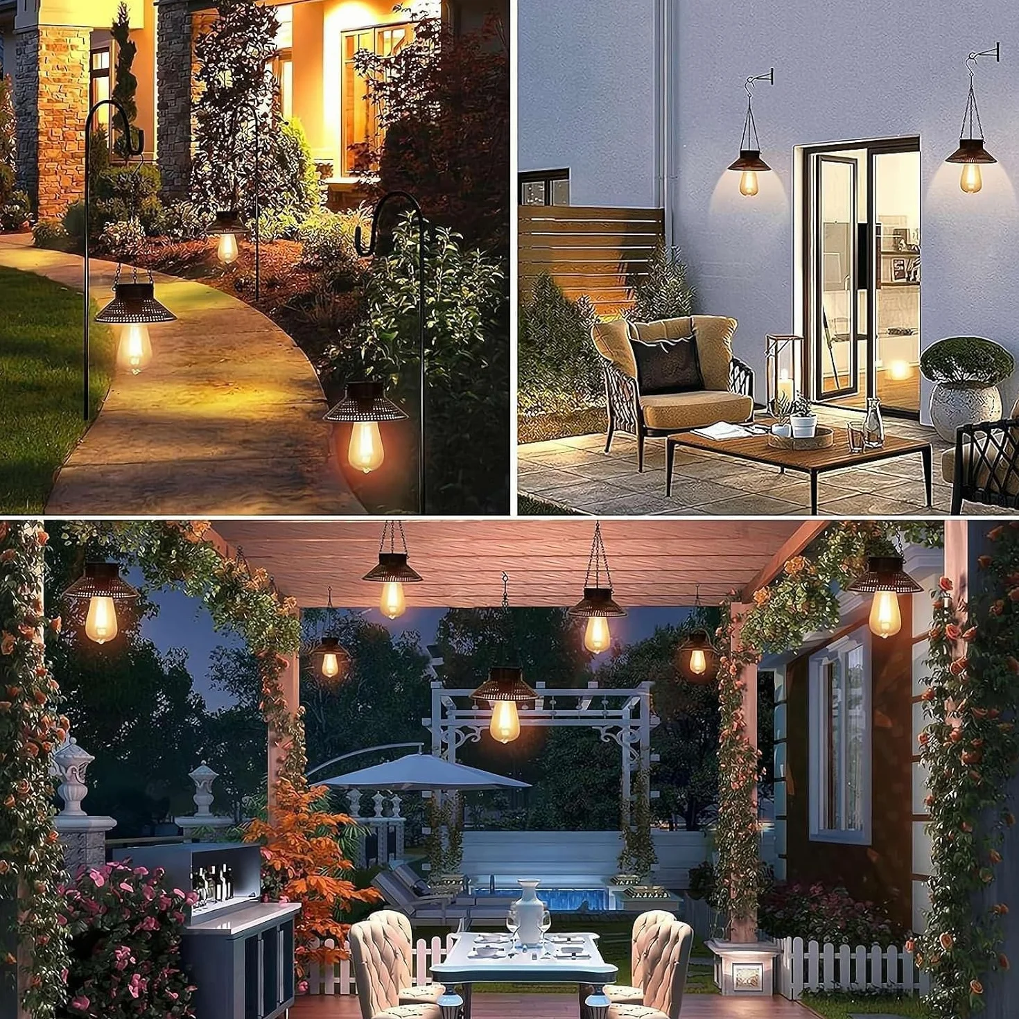 Lot de 2 lampes solaires de rechange pour extérieur avec ampoule LED claire et panneau solaire 8 cm