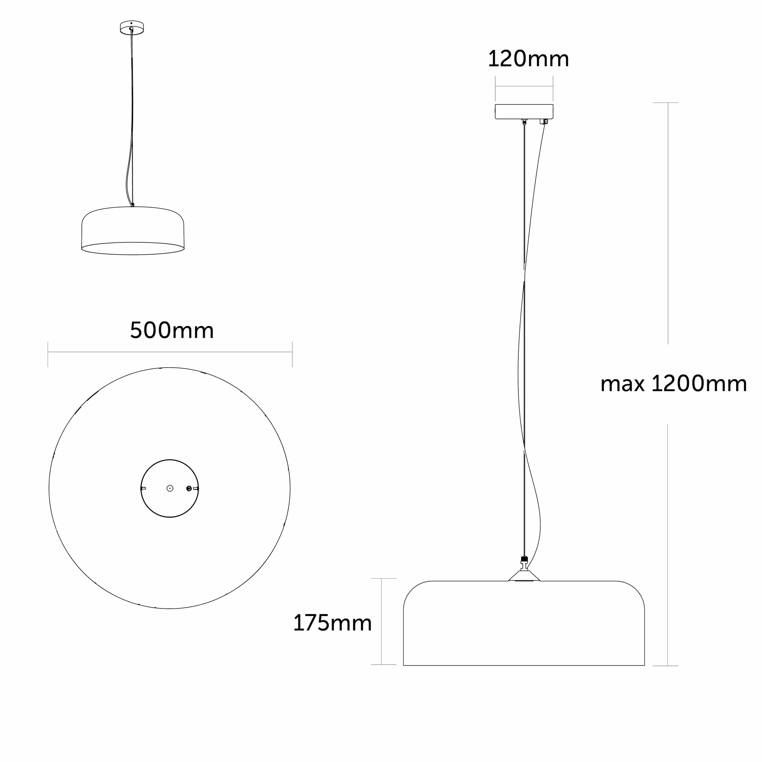 L+ Lustre suspendu moderne cylindrique en métal - Diamètre 50cm - Raccord E27 - Made in Italy - pour la cuisine et le salon (Vert Iceberg, 50cm)