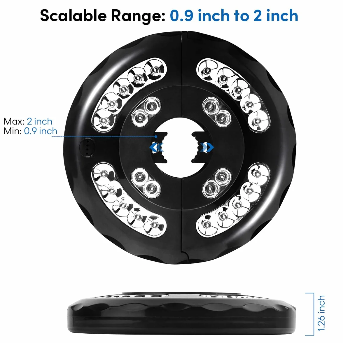 Lampe de parasol double puissance rechargeable sans fil 3 modes éclairage terrasse camping
