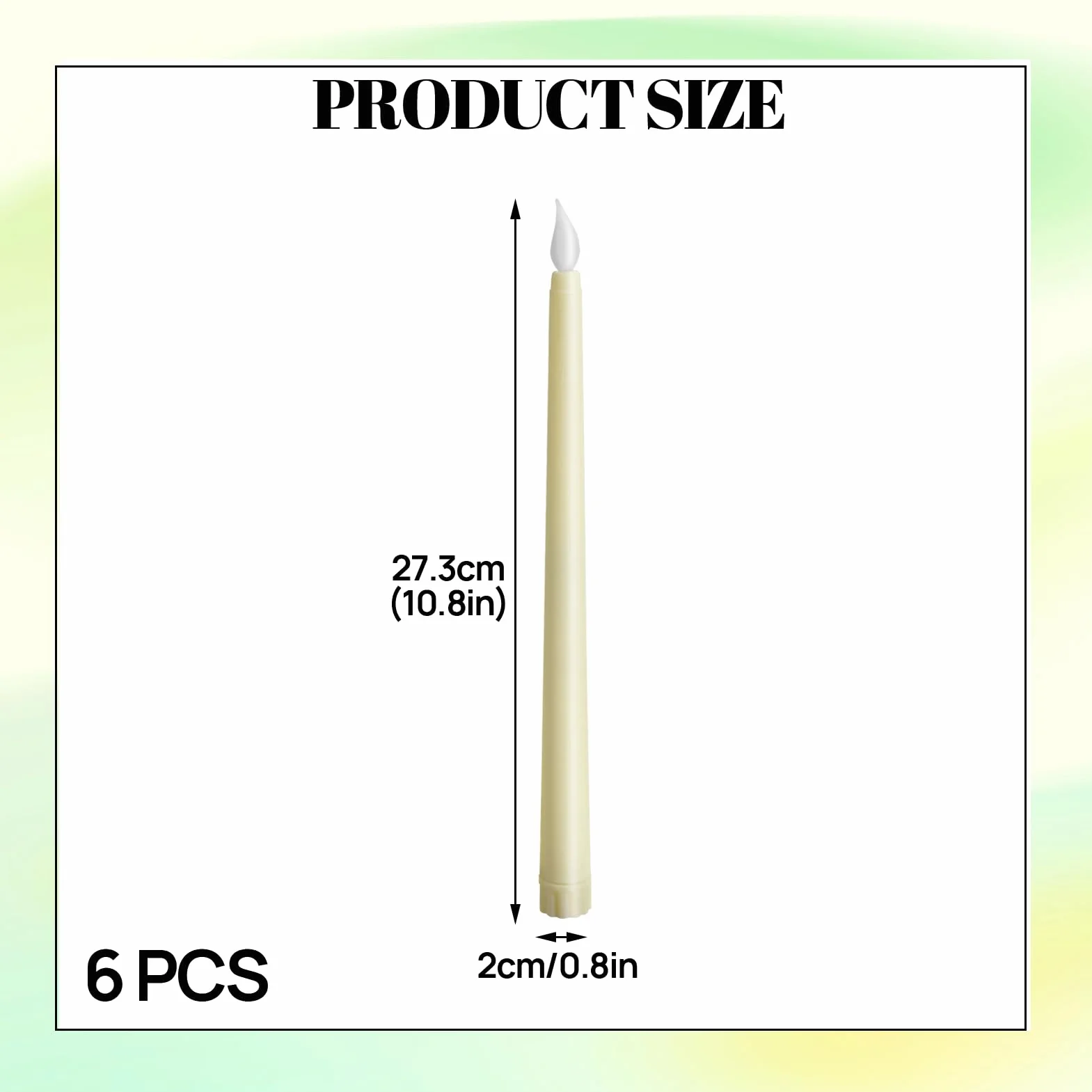 Bougie LED 6 Pièces, Flamme Vacillante, Fausses Bougies Décoratives Blanches pour Pâques, Anniversaire, Noël