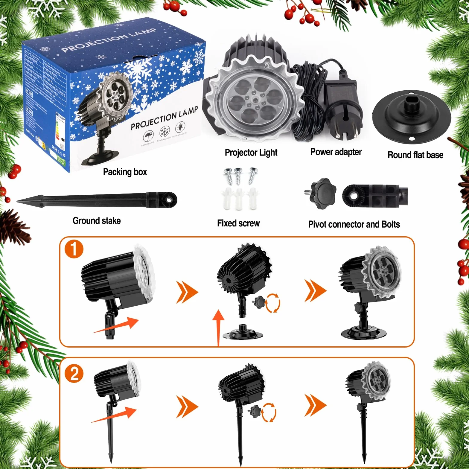 YAZEKY Projecteur Noel Exterieur LED 3D Flocon de Neige Étanche IP65 Décoration Noël