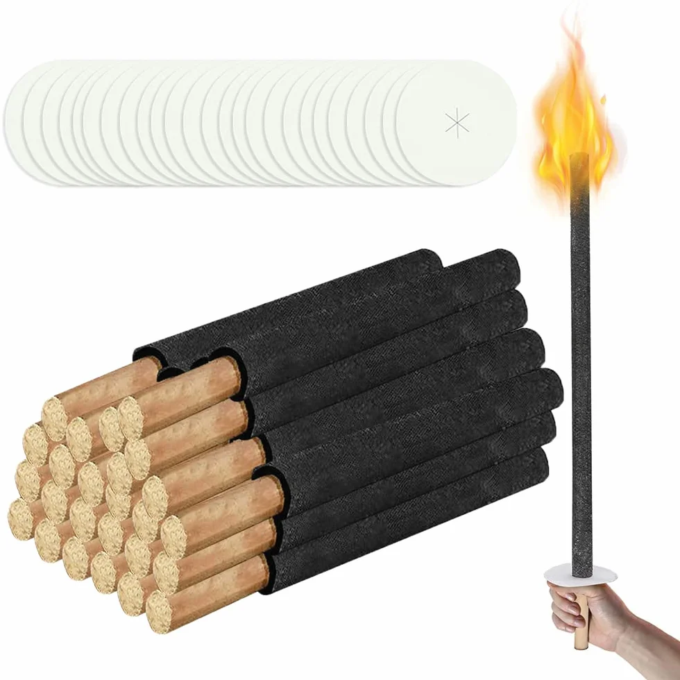 Torches de cire pour l'extérieur 42cm 50 pièces 45 min de combustion
