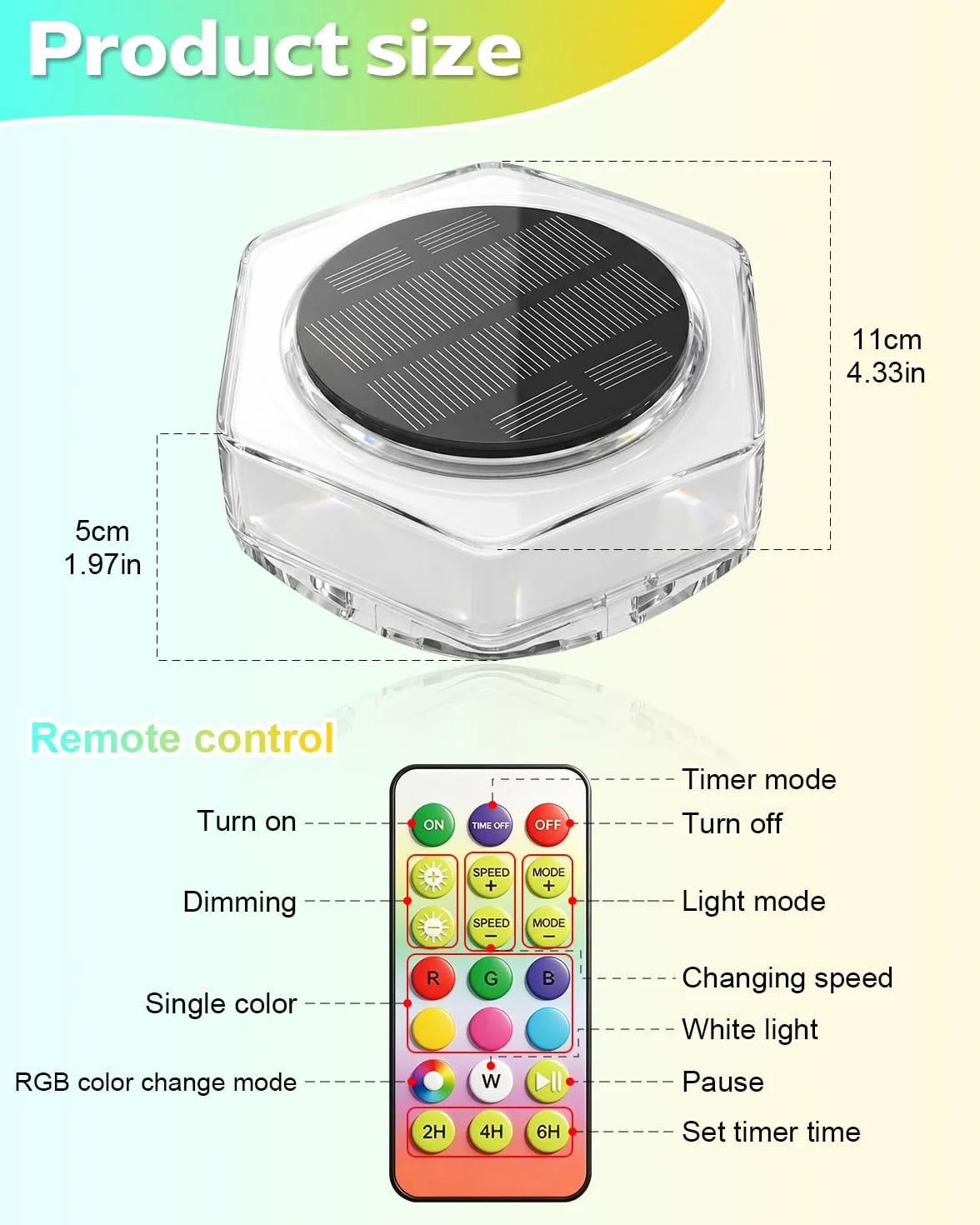 Lampe solaire pour piscine AdalyRoma RVB LED flottante avec télécommande et minuterie