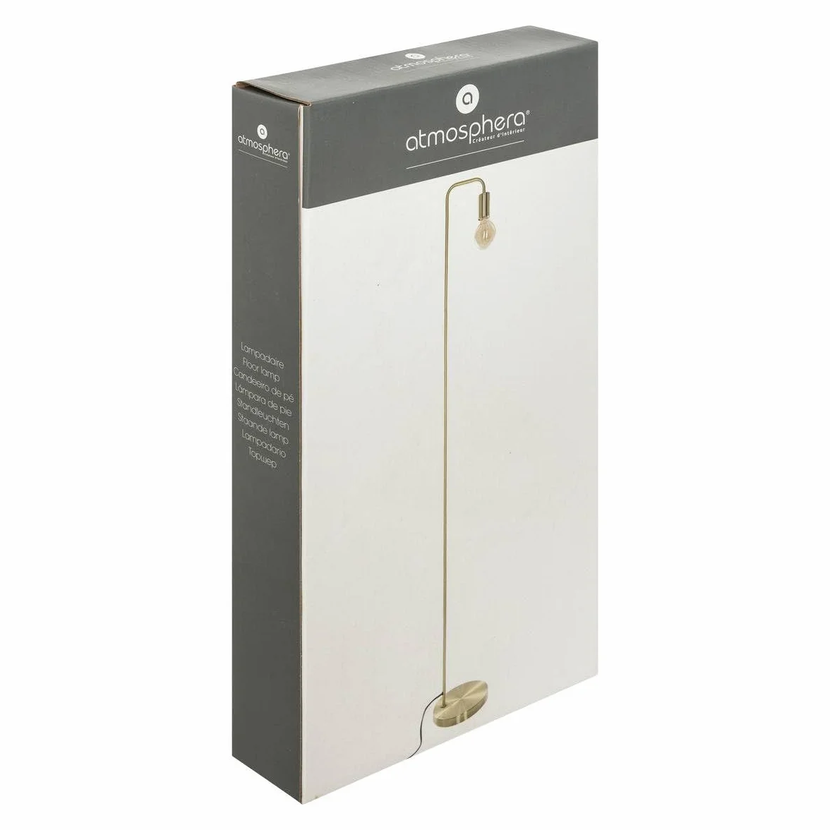 Atmosphera Lampadaire sur Pied Keli Doré H 150 cm Métal Style Contemporain