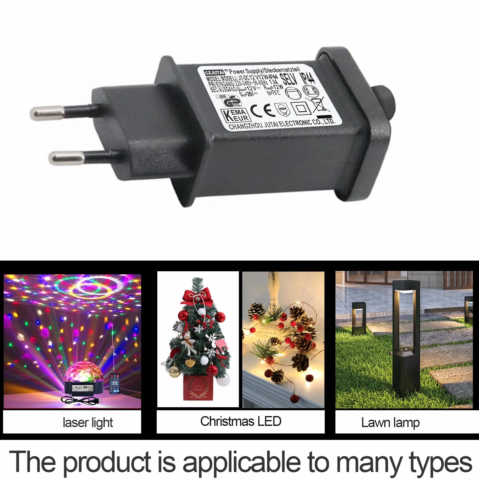 CZJUTAI Transformateur LED 12V 12W IP44 Alimentation éclairage Noël