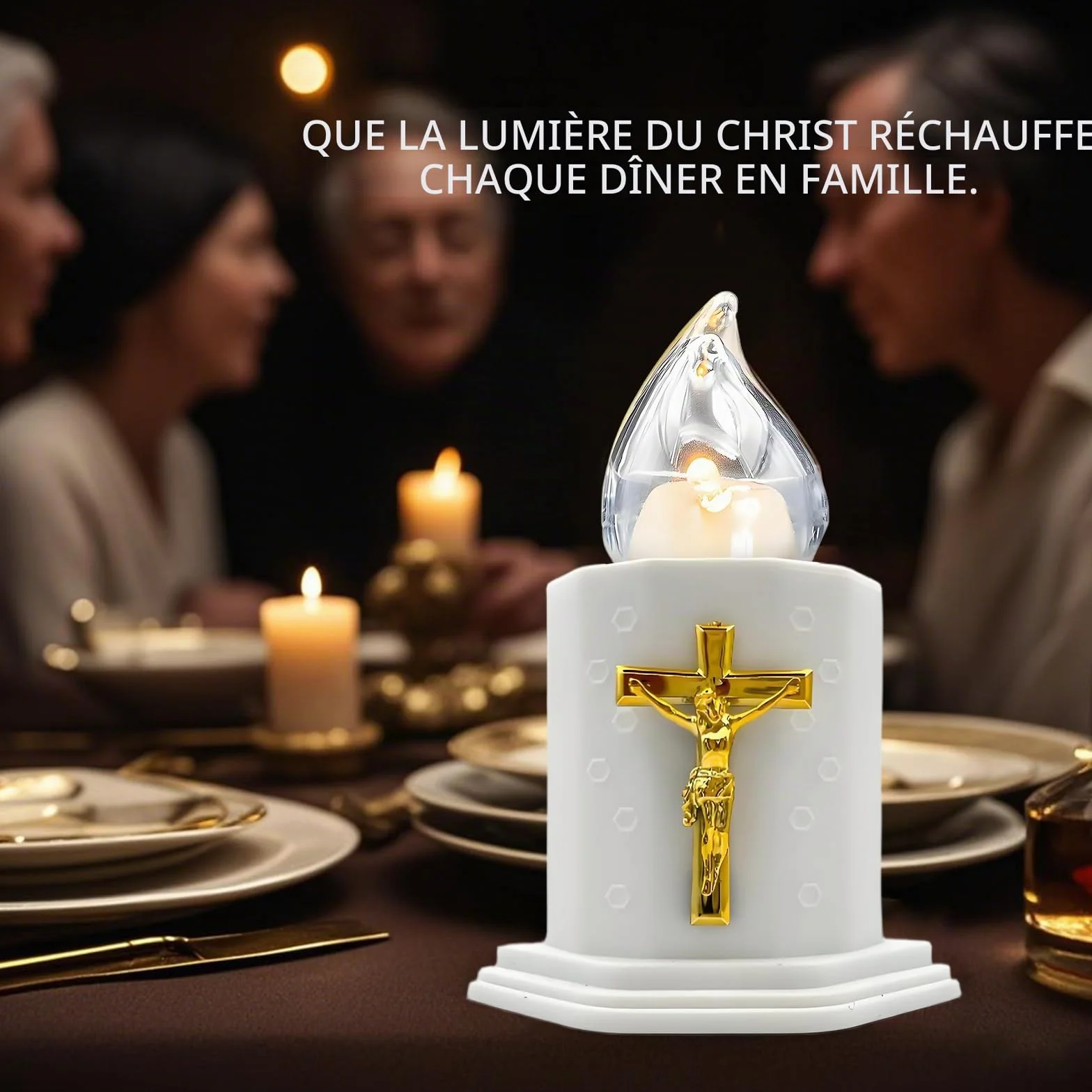 Bougies LED cimetières églises à piles flamme oscillante résistantes pluie 210 jours blanc
