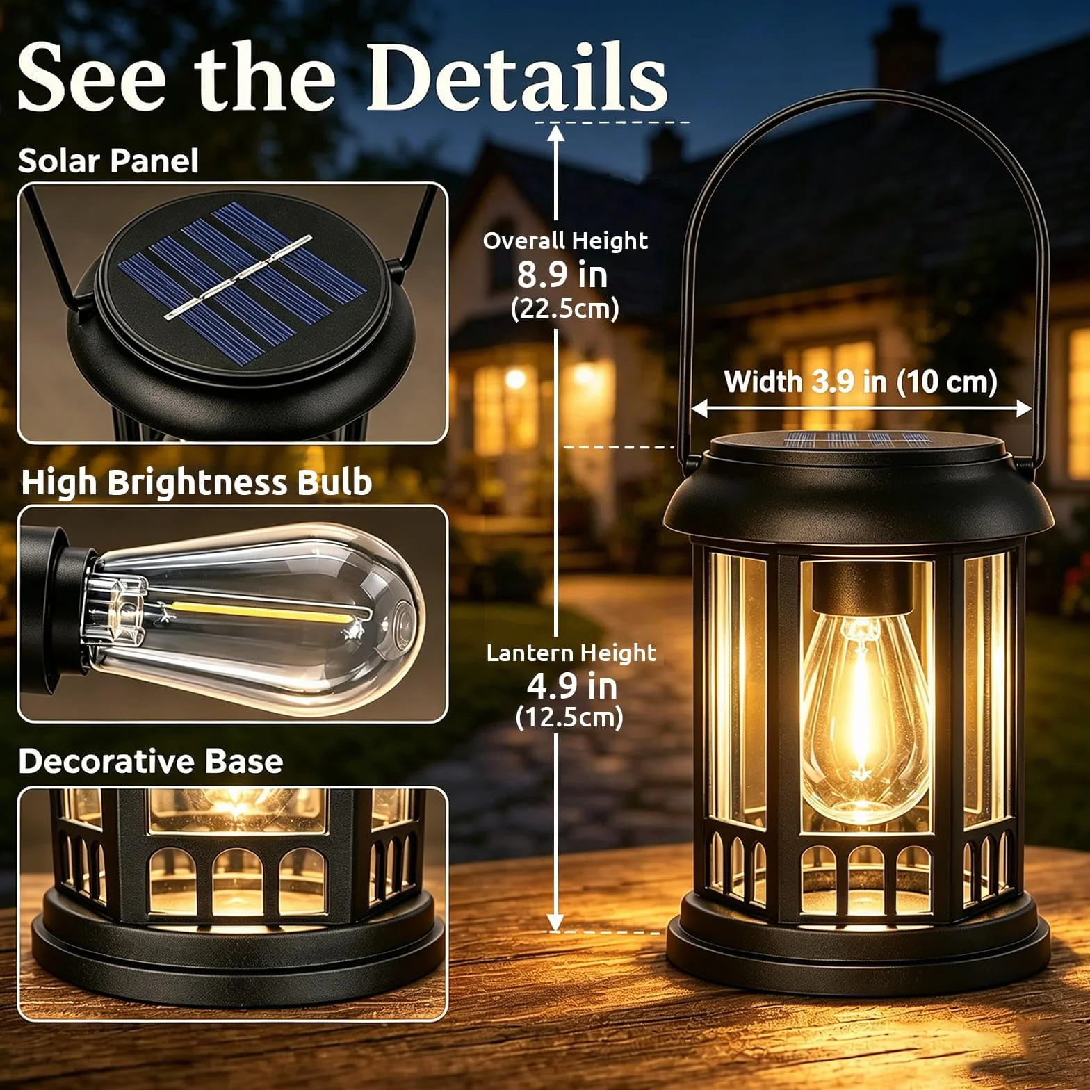 yowin Lanterne Solaire Exterieur Jardin 2 Pièces Lampe Solaire Suspension LED IP44 Étanche