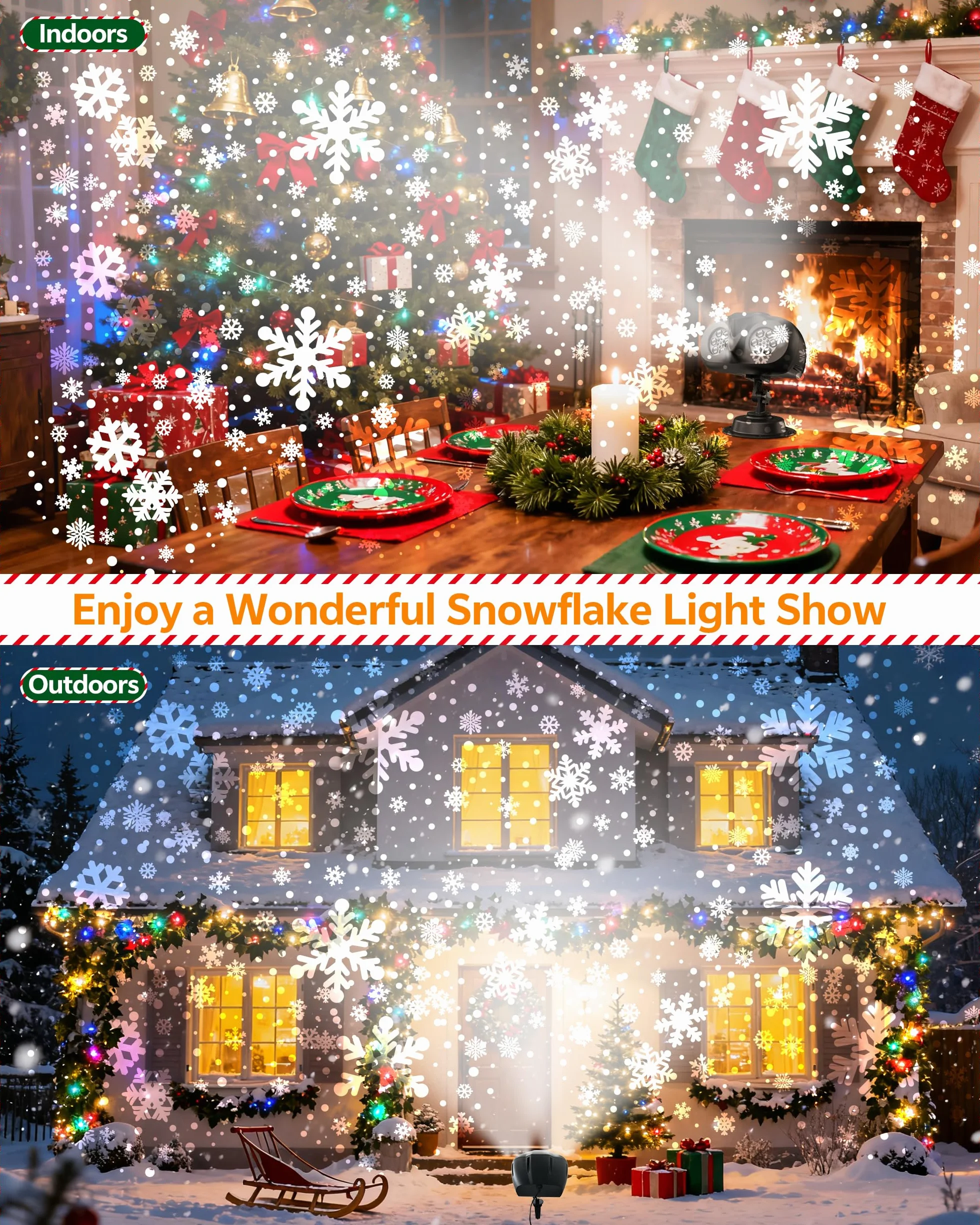 Lampe Projecteur LED Noël Extérieur Intérieur IP65 Étanche Télécommande Halloween Nouvel An Fête Jardin