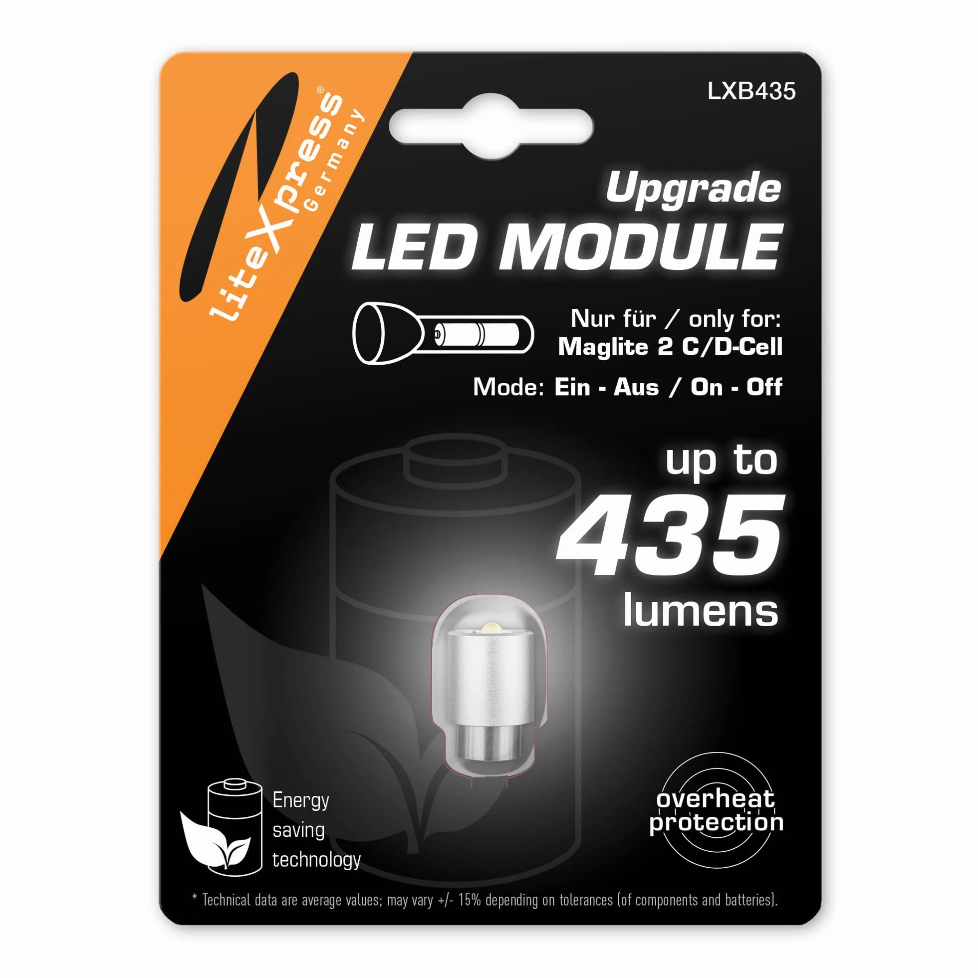 Module de mise à niveau LED LXB435 435 lumens pour lampes de poche Maglite