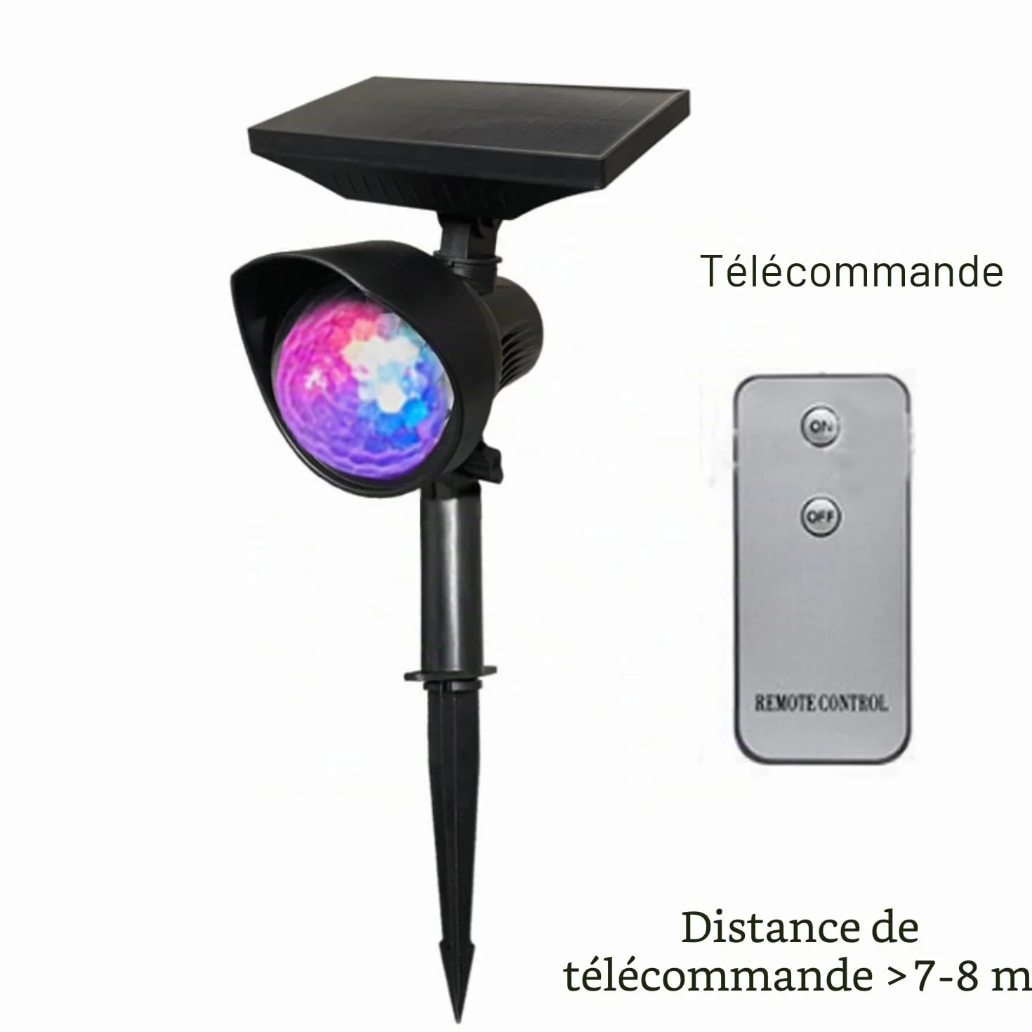 Projecteur d'étoiles LED solaire RVB extérieur avec télécommande