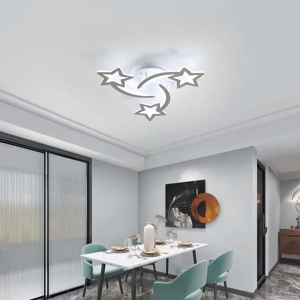 Goeco Lustre Enfant Lampe Plafond LED 40W 4500LM Diamètre 54cm Blanc Froid 6500K