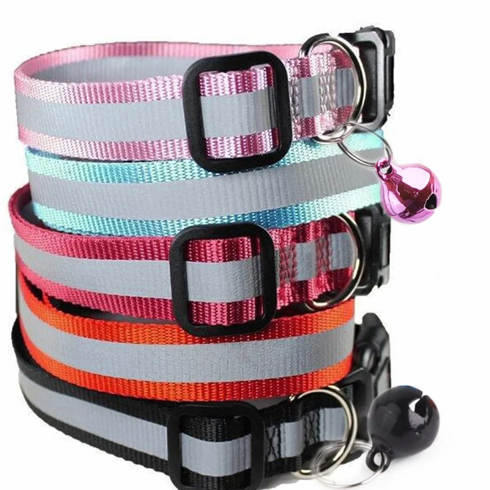 Collier Chat Réfléchissant Anti étranglement avec Cloche Réglable Accessoire Chat