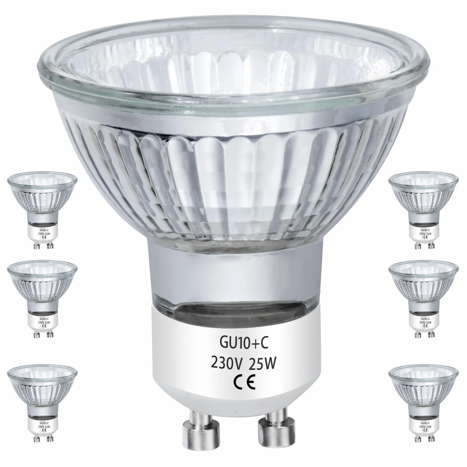 Ampoules Halogènes GU10 25W 230V MR16 Dimmable Blanc Chaud Lot de 6