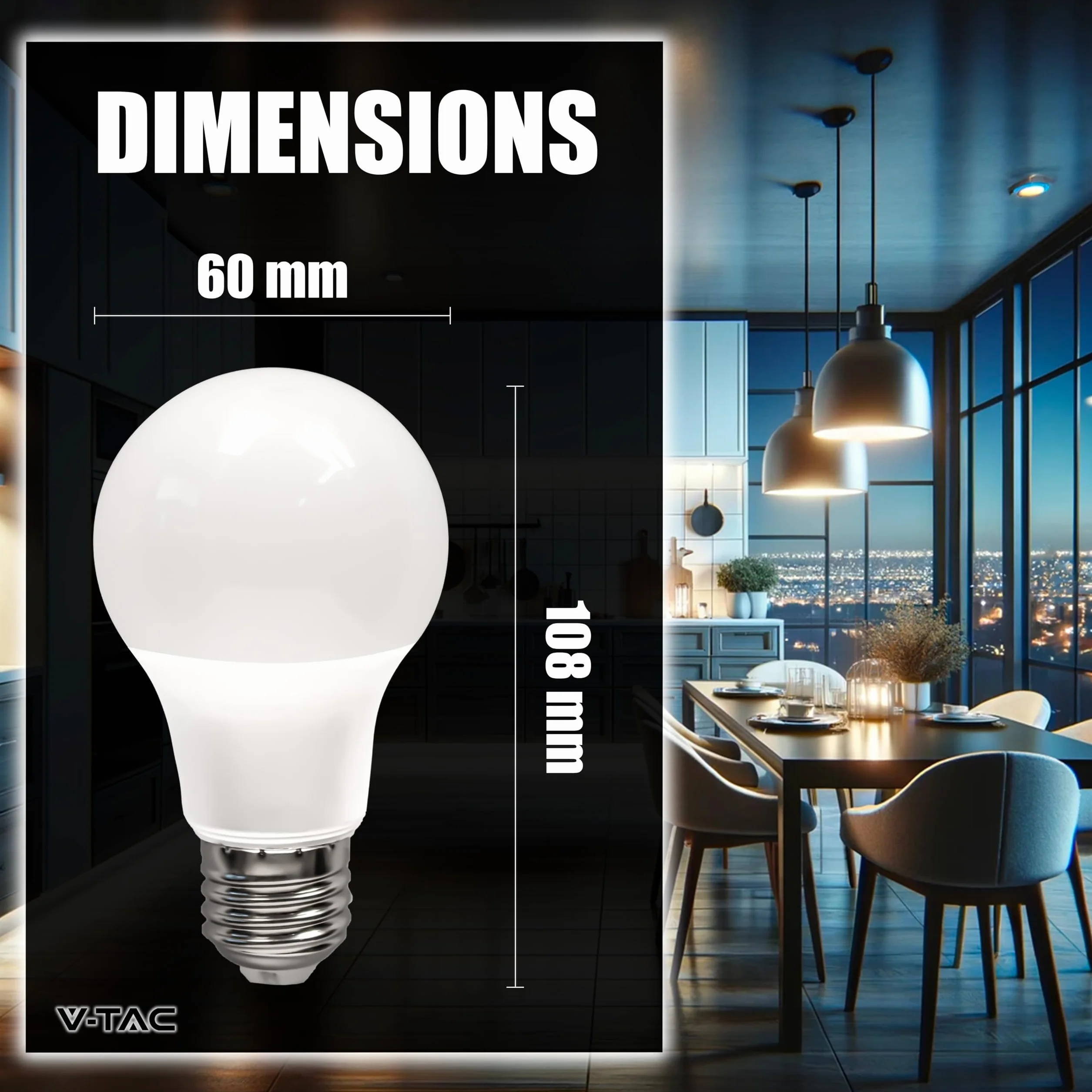 V-TAC Ampoules LED E27 8,5W 806 Lumen 6500K Blanc Froid Lot de 3