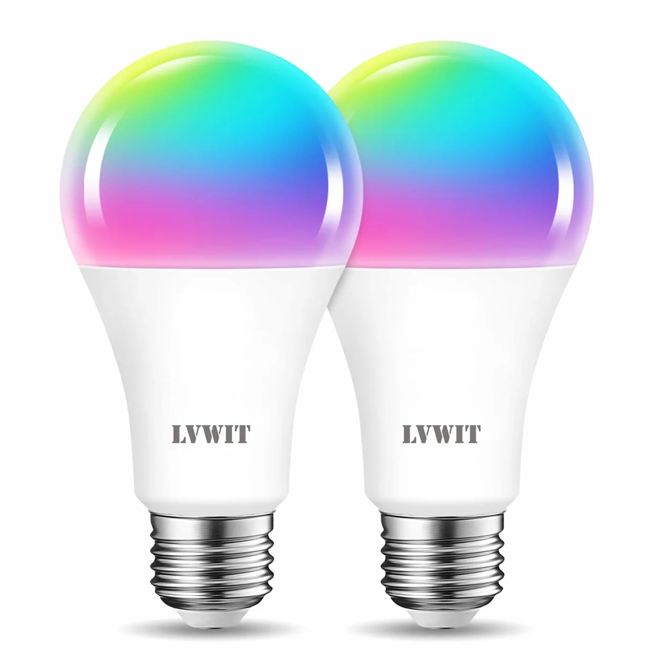 Ampoule LED WiFi Intelligente E27 12W RGB Givré Compatible Google Home Alexa Tuya 2 Packs
