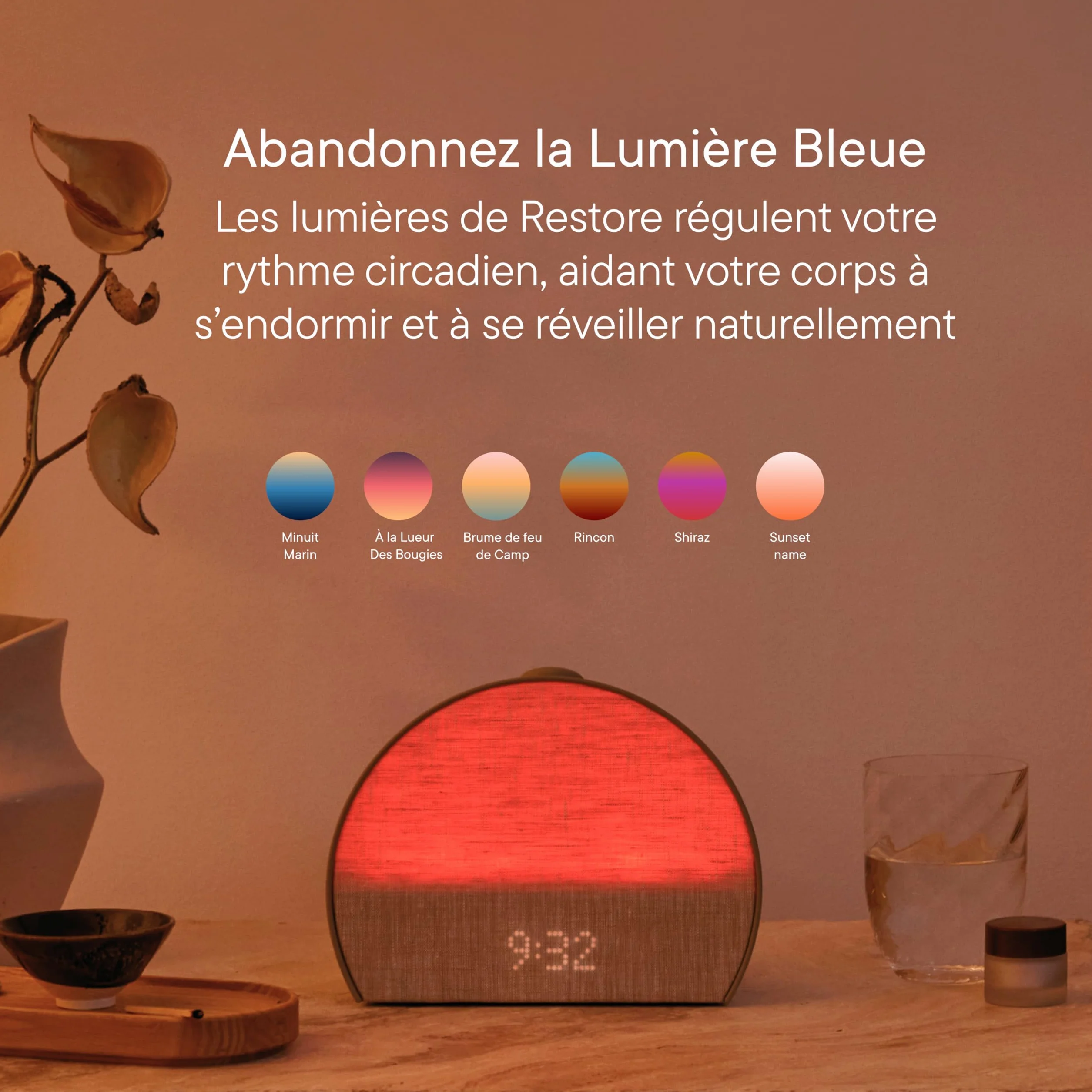 Hatch Restore 3 Réveil simulateur d’Aube et réveil Lumineux avec Machine à Sons et lumière Intelligente – Bruit Blanc, Routine de Sommeil sans écran