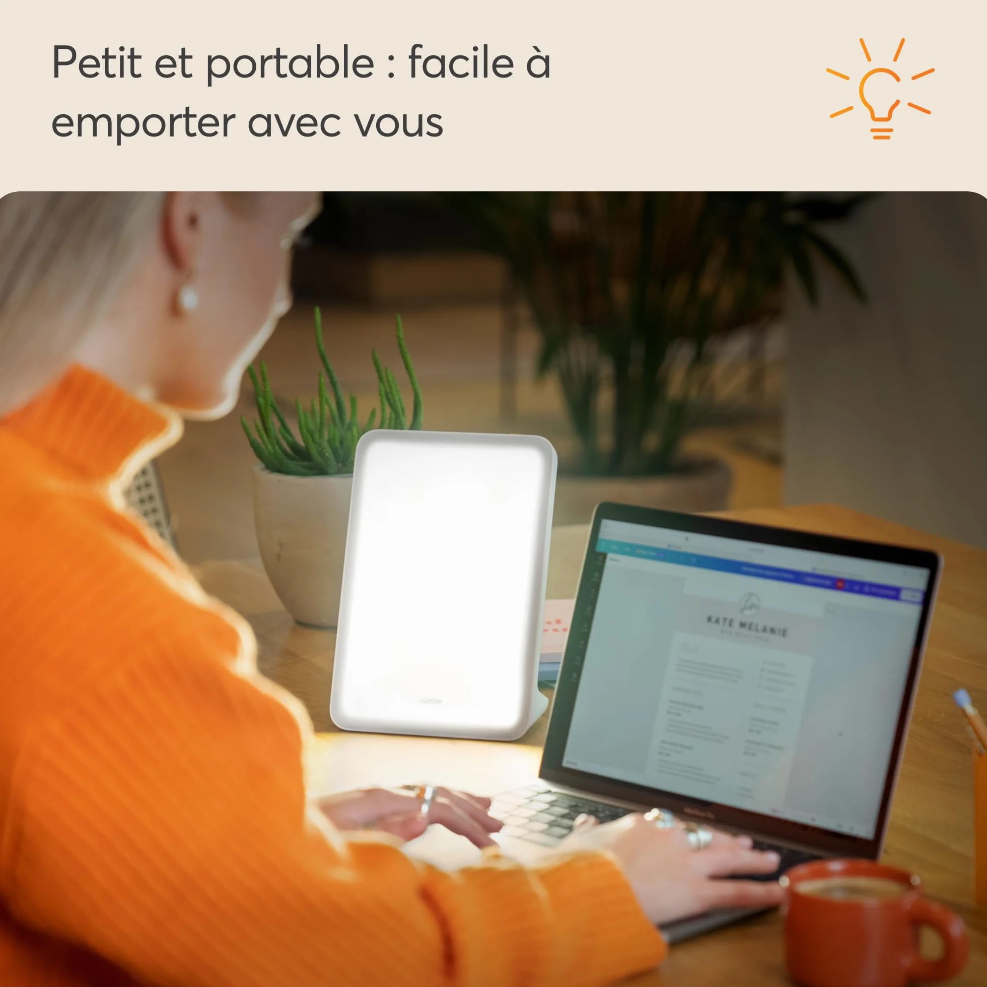 Lumie Mini lampe de luminothérapie compacte humeur énergie vigilance