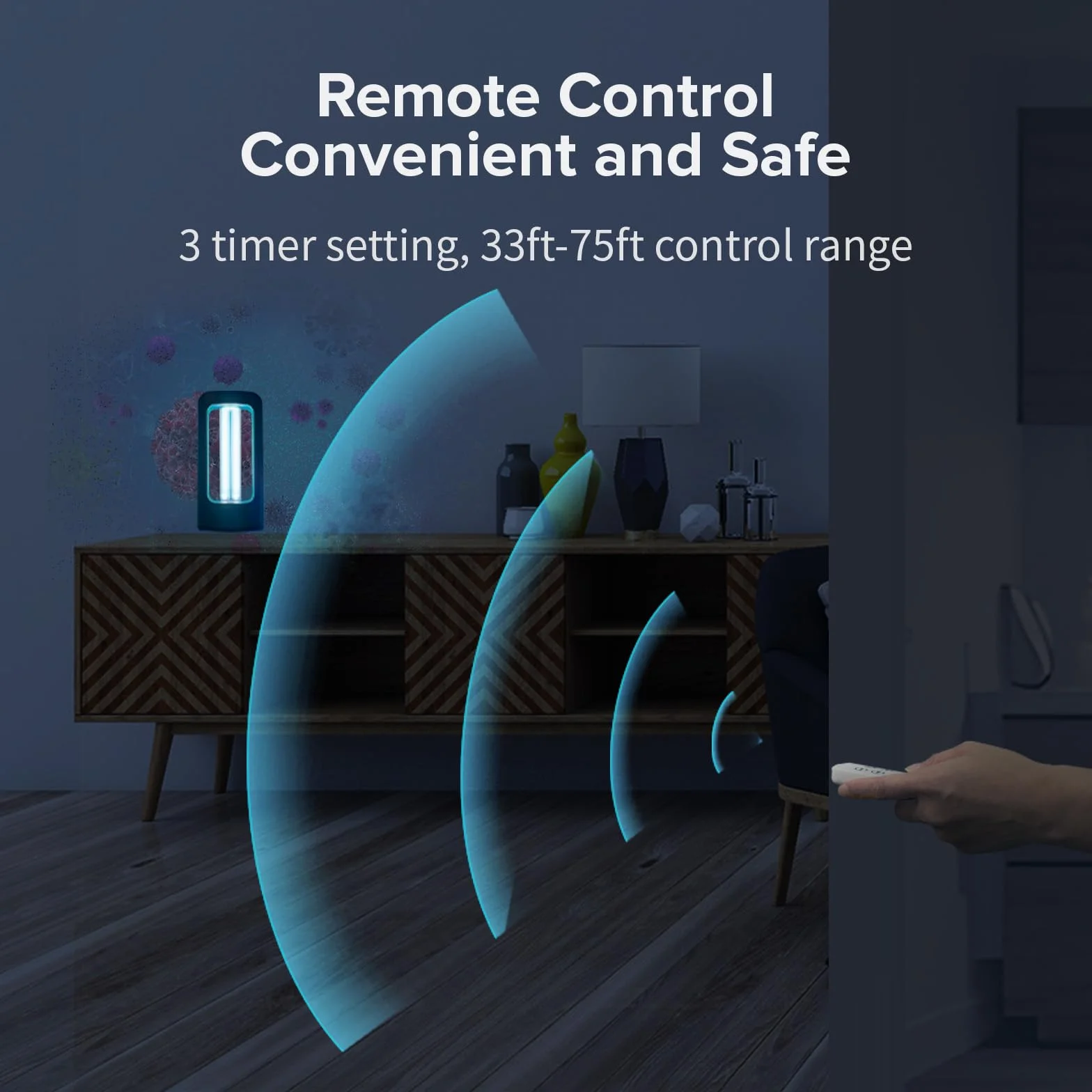 SANSI Lampe de Désinfection UV 42W UVC avec Télécommande 254 nm Stérilisateur Portable sans Ozone