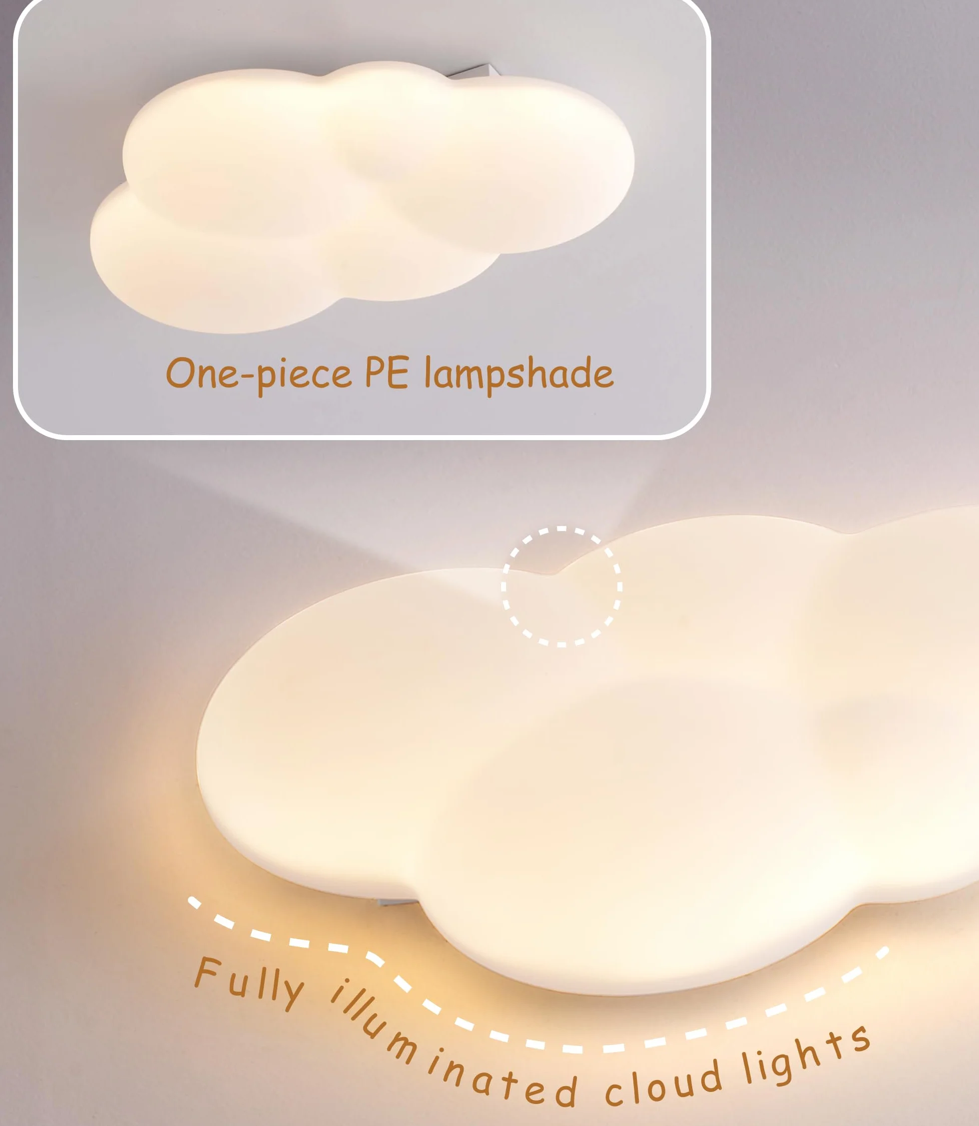 Plafonnier LED Nuage 40CM 3000K-6000K Lampe Plafond Enfant Chambre bébé